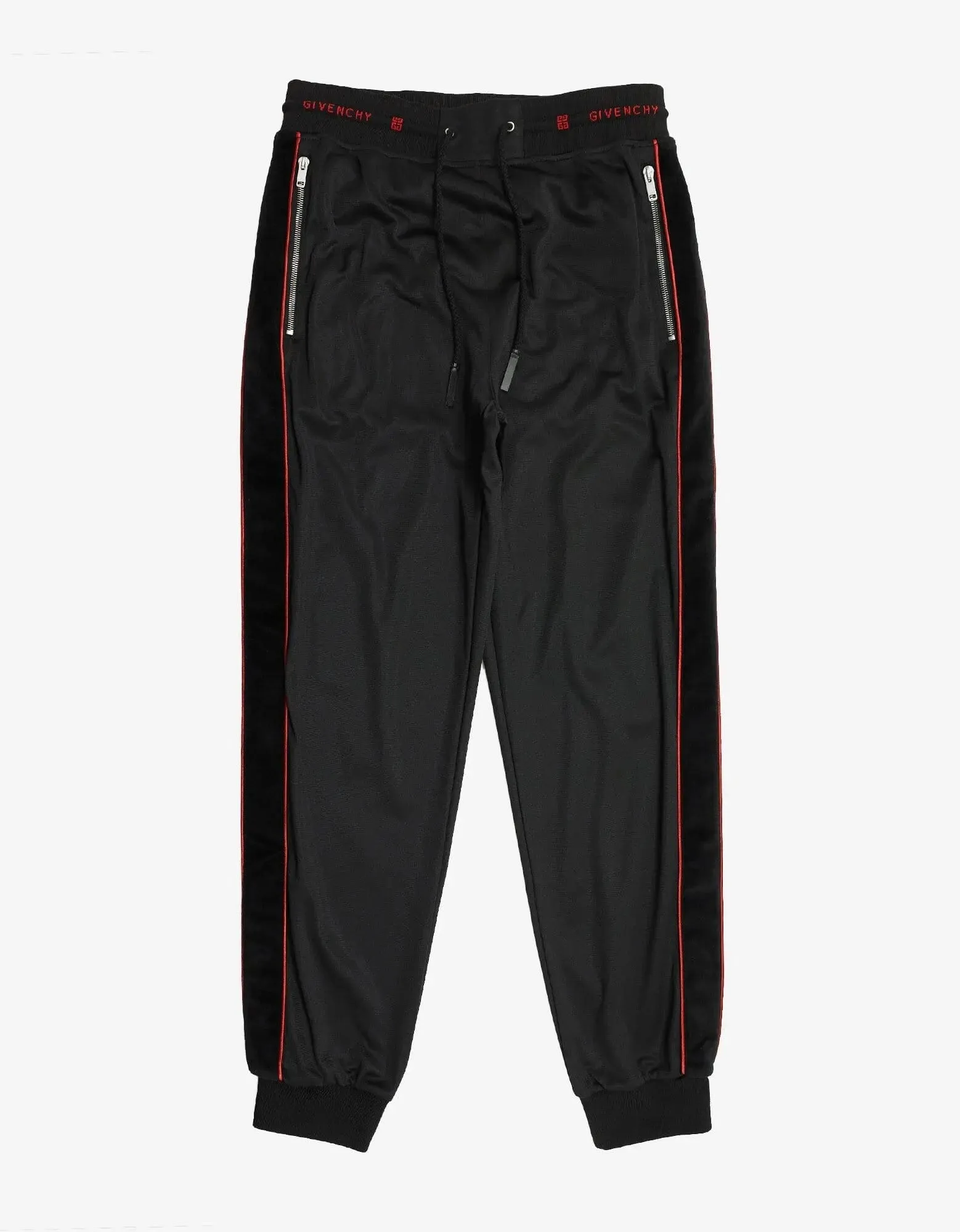 Givenchy Black Velvet Band Sweat Pants