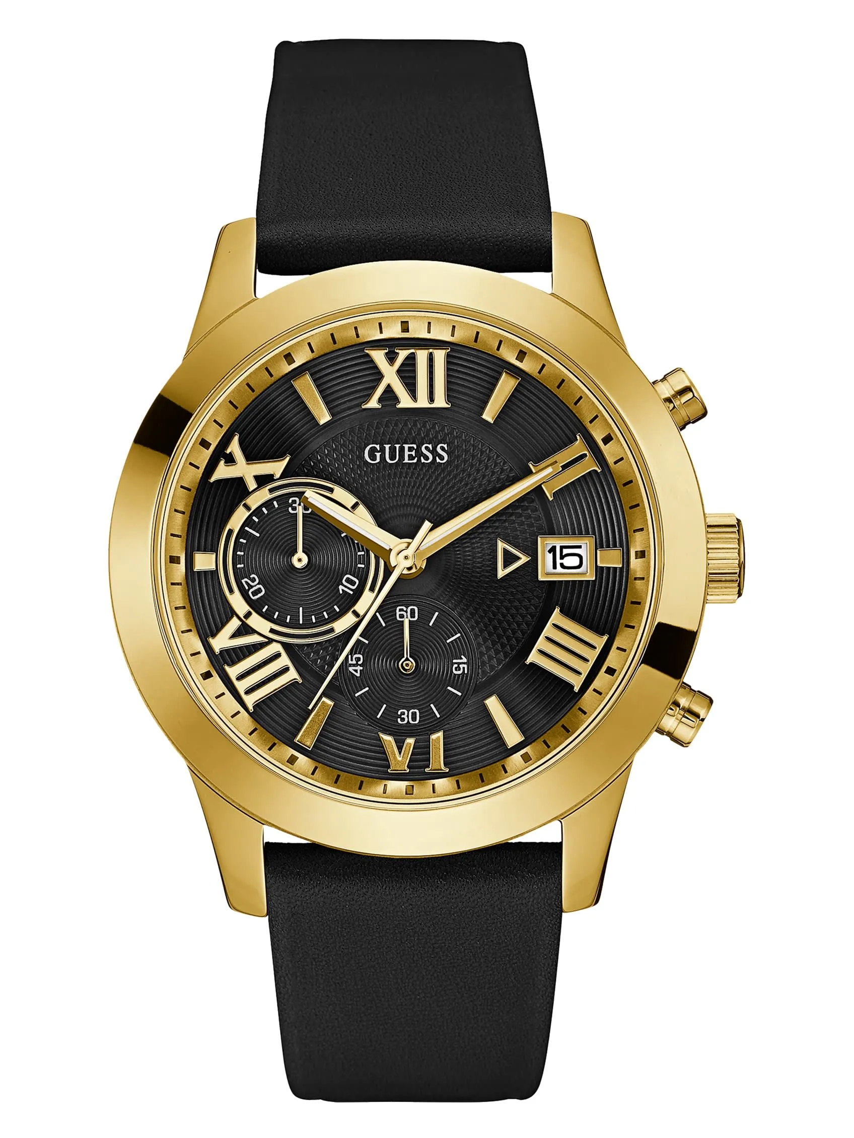 Gold-Tone and Leather Multifunction Watch