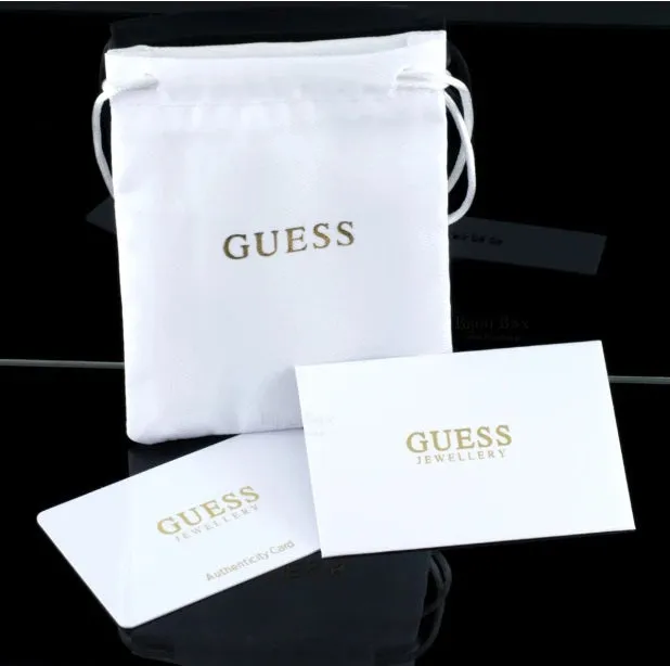 Guess 4G Logo Round Crystal Set Stud Earrings UBE02161RH