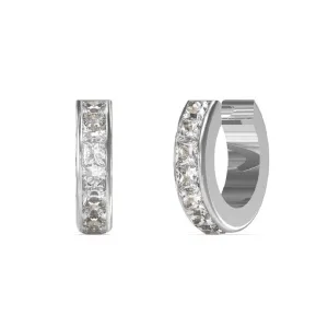 Guess Stainless Steel Crystal Set Huggie Earrings UBE03134JWRH