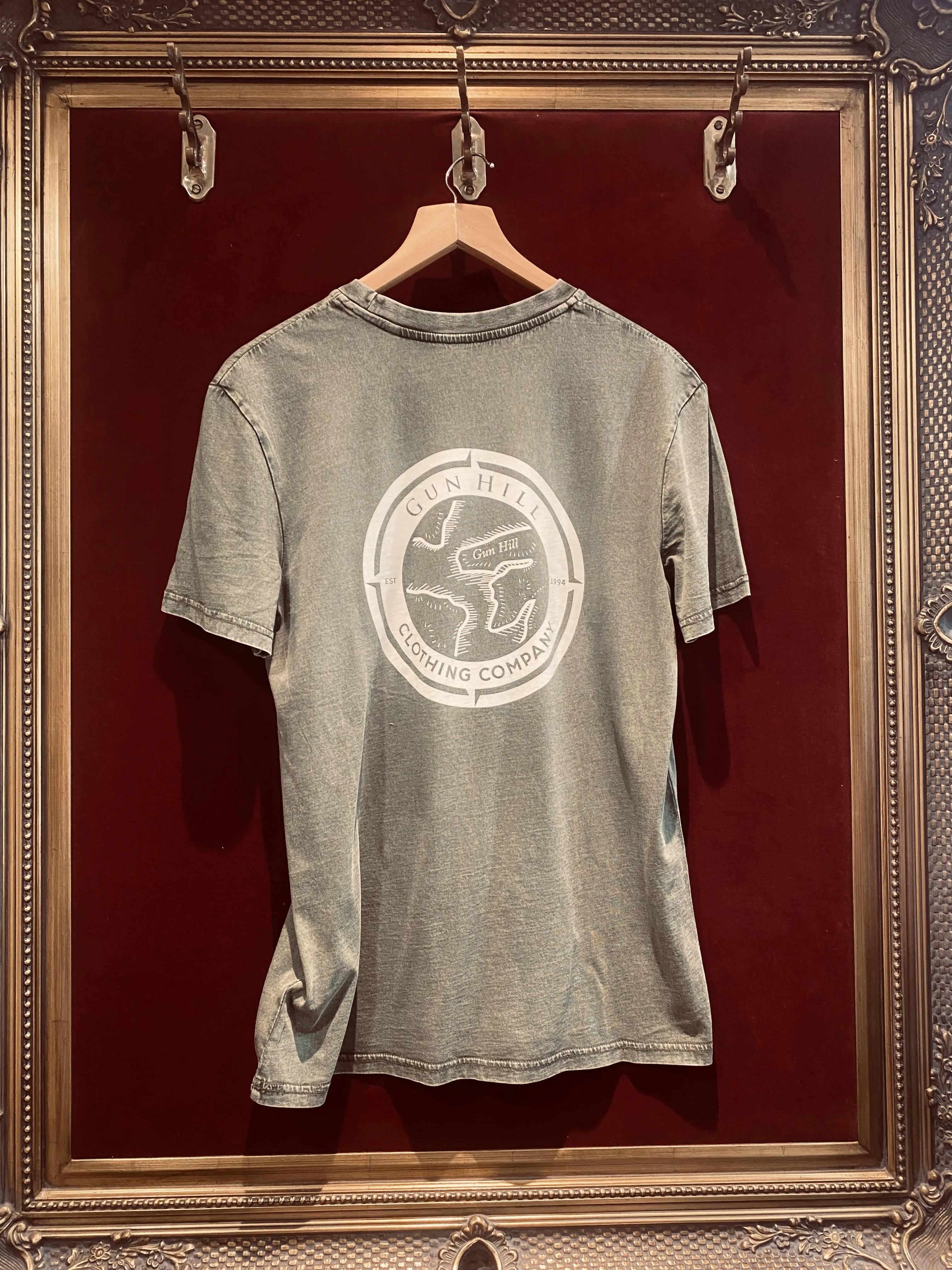 Gun Hill Mens Thornham Faded Tee - Faded Sky blue or Faded olive