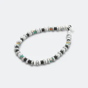 Hematite Roundel Bracelet - Jet/Turquoise
