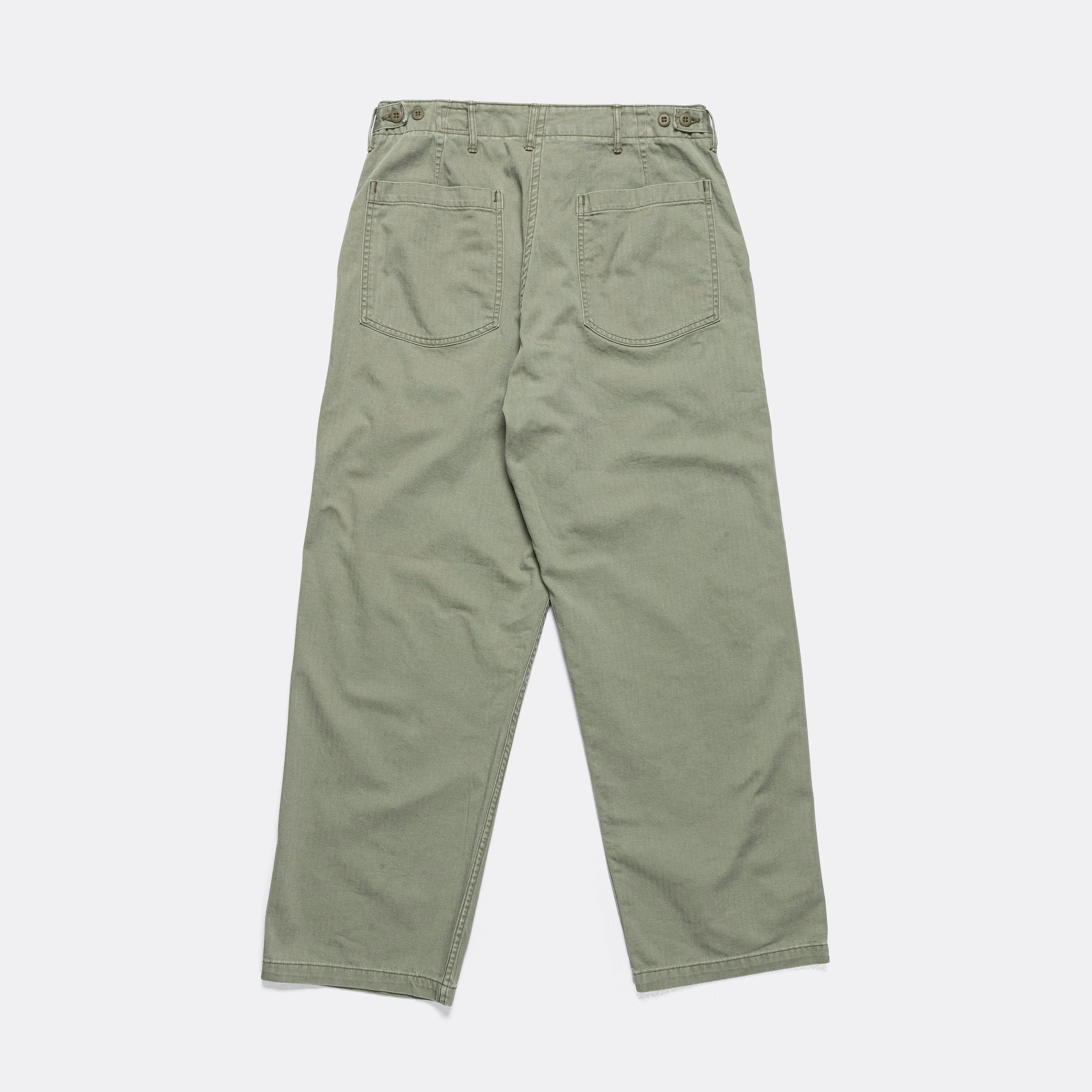 Herringbone Summer Fatigue Pants - Green