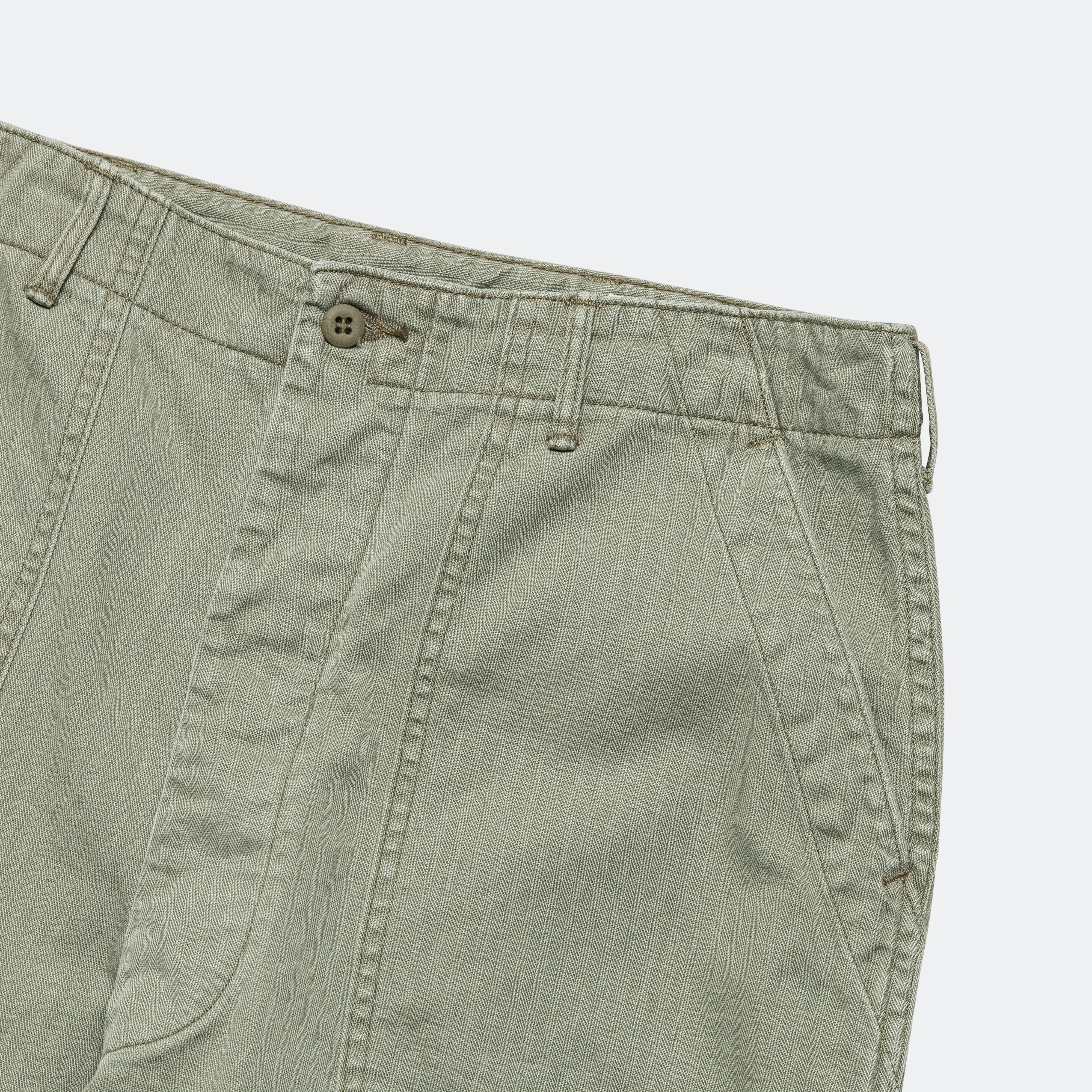 Herringbone Summer Fatigue Pants - Green