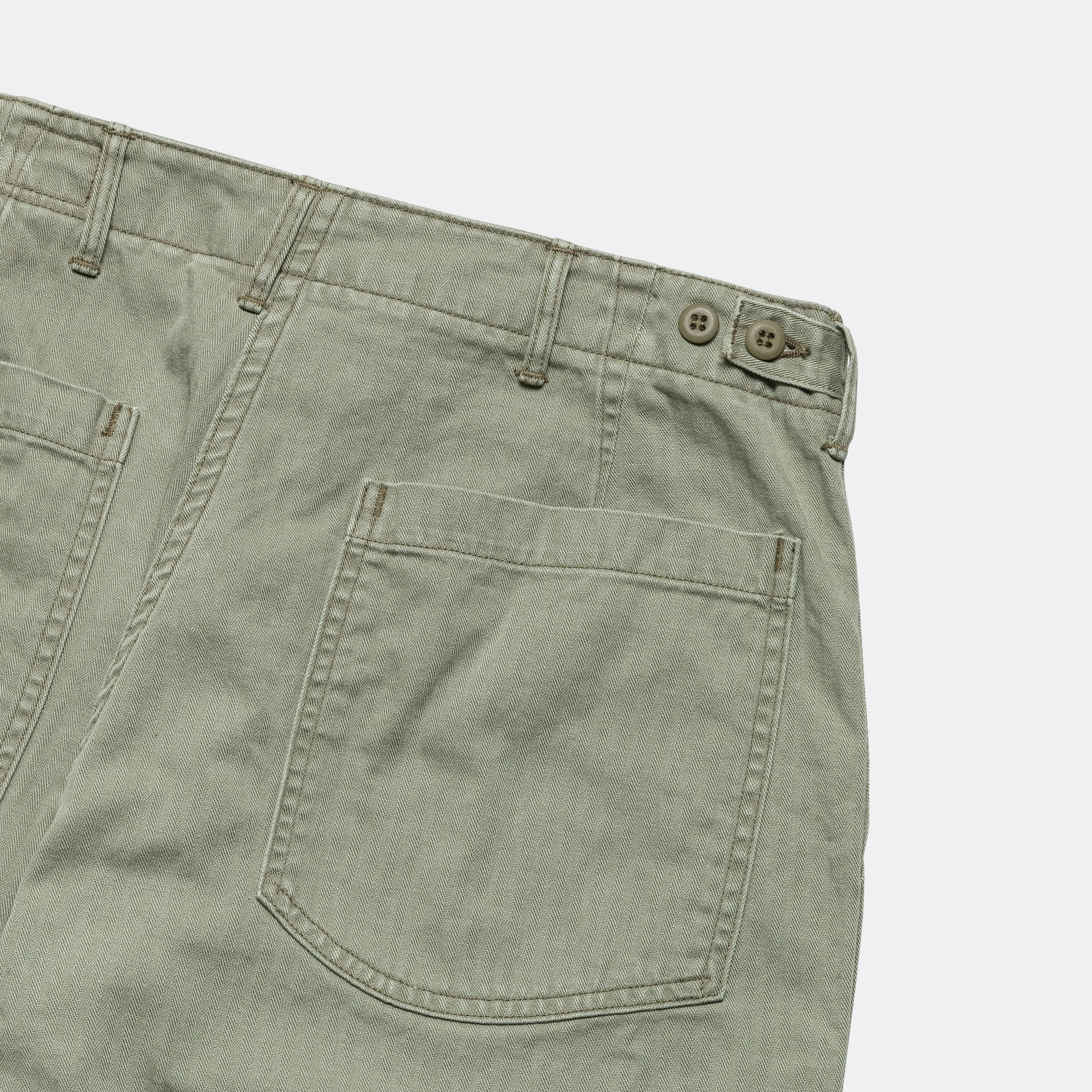 Herringbone Summer Fatigue Pants - Green