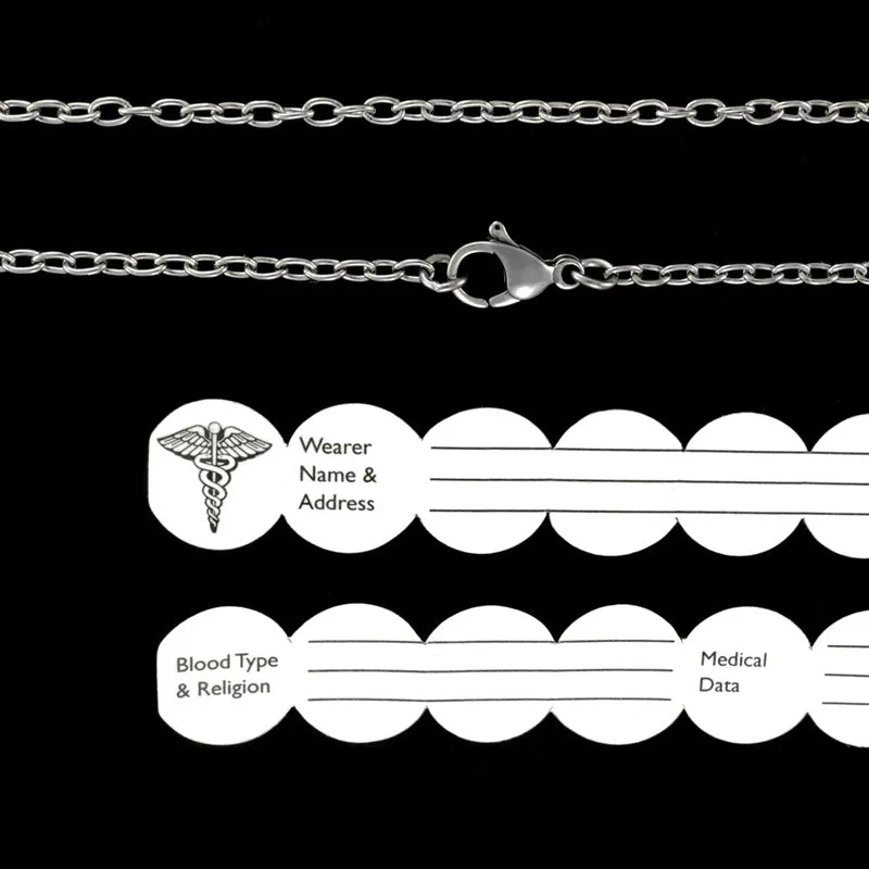 Infomedic Stainless Steel Oval Medical ID Pendant SSOVAL