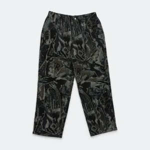 Jacquard Loose Pant - Black