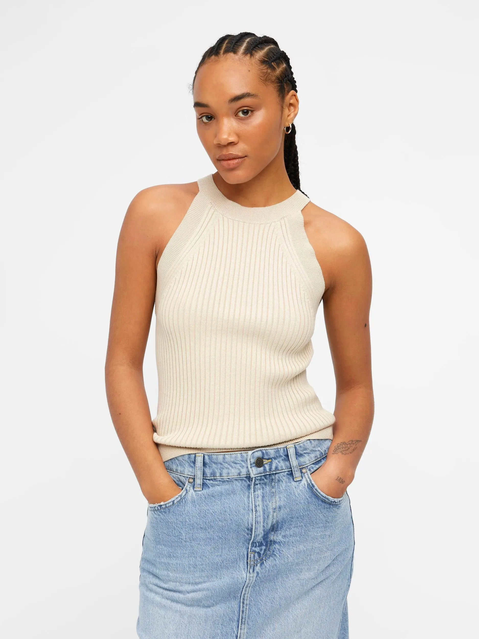 JESTER RIB TANK TOP (SANDSHELL)