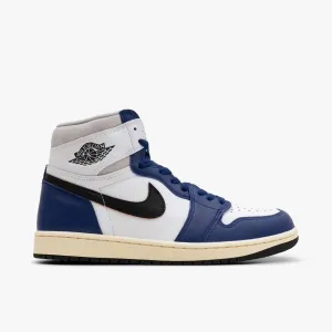 Jordan 1 Retro High OG White / Black / Neutral Grey - Deep Royal Blue