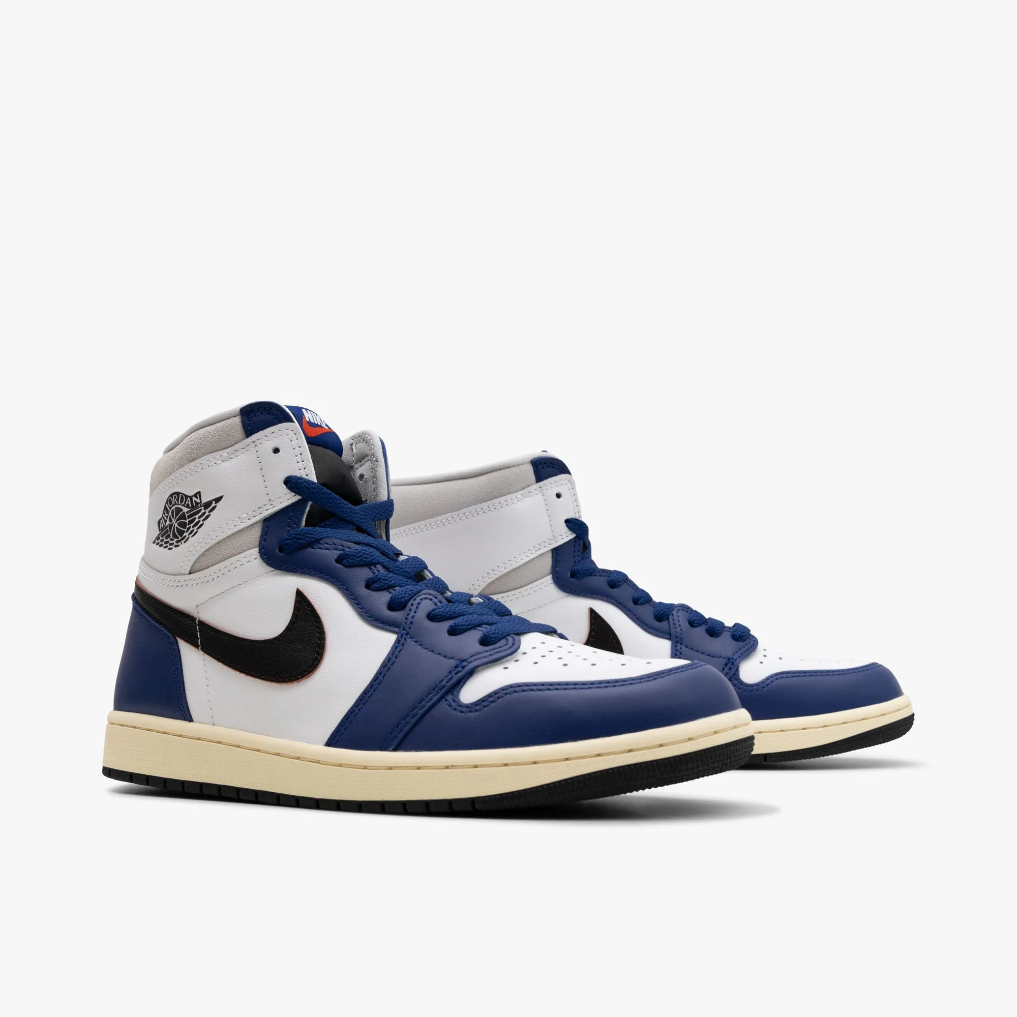 Jordan 1 Retro High OG White / Black / Neutral Grey - Deep Royal Blue