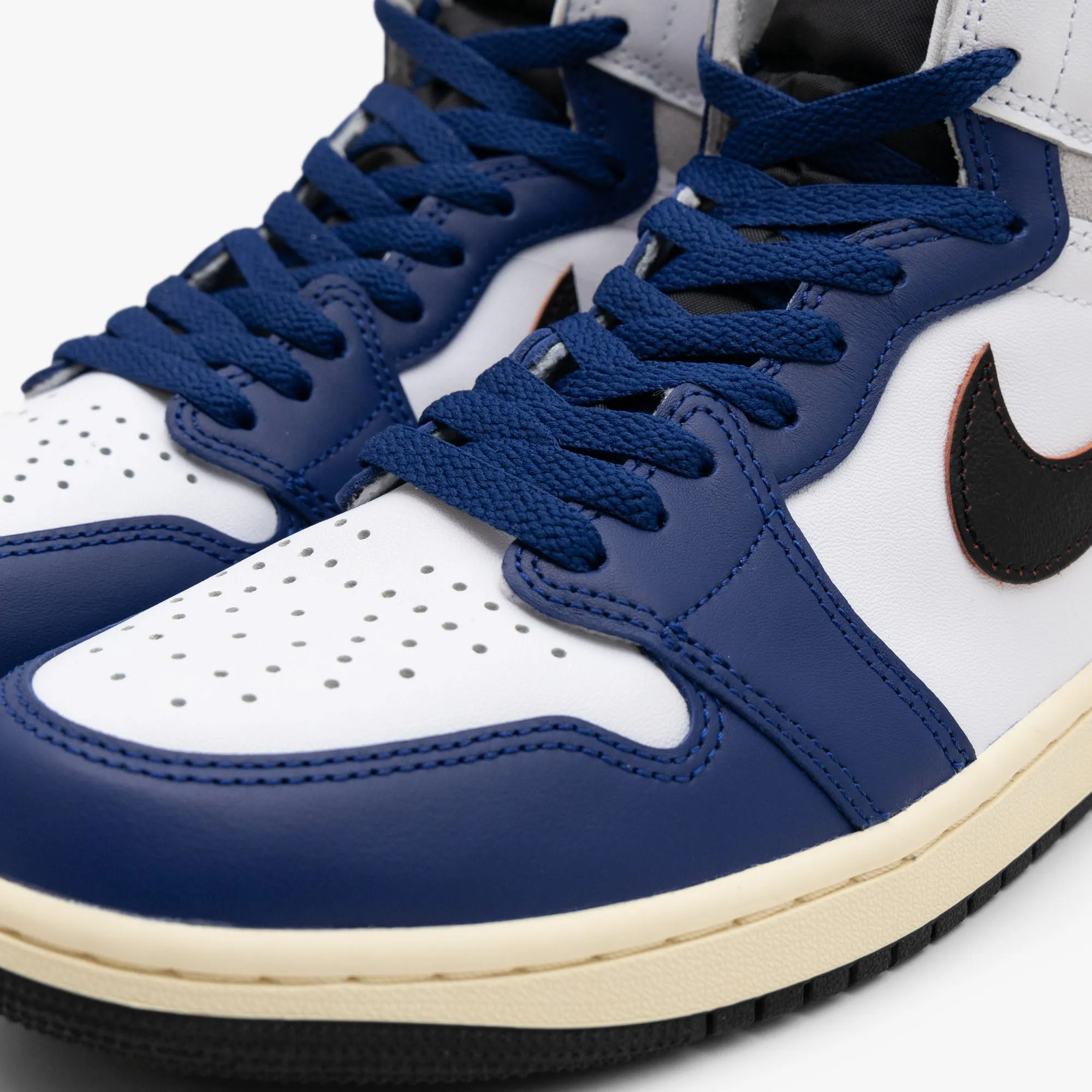 Jordan 1 Retro High OG White / Black / Neutral Grey - Deep Royal Blue