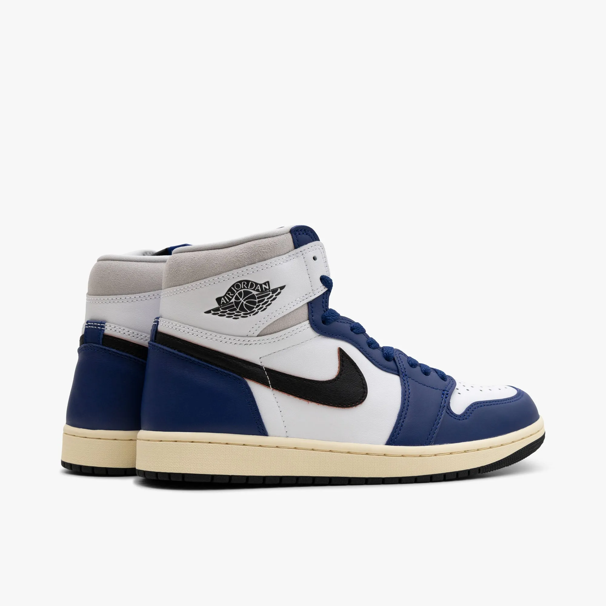 Jordan 1 Retro High OG White / Black / Neutral Grey - Deep Royal Blue