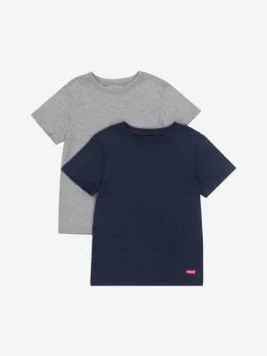 Kids 2 Pack Crew Neck T-Shirt Set in Navy