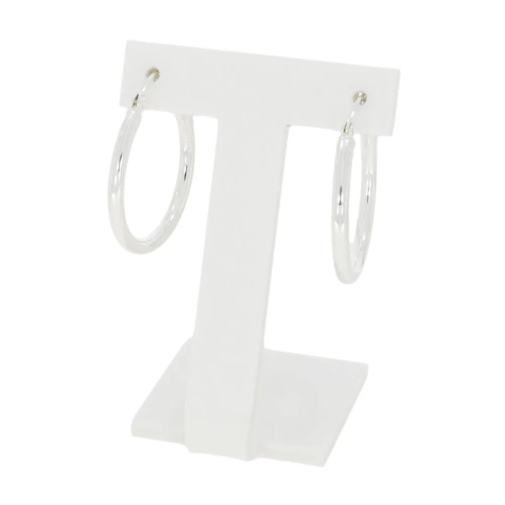 Ladies Sterling Silver Plain Hoop Earrings