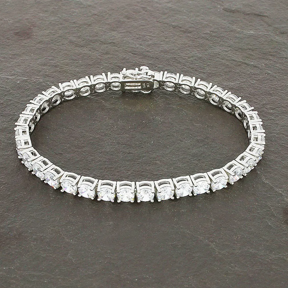 Ladies Sterling Silver White Cubic Zirconia Bracelet GVL073