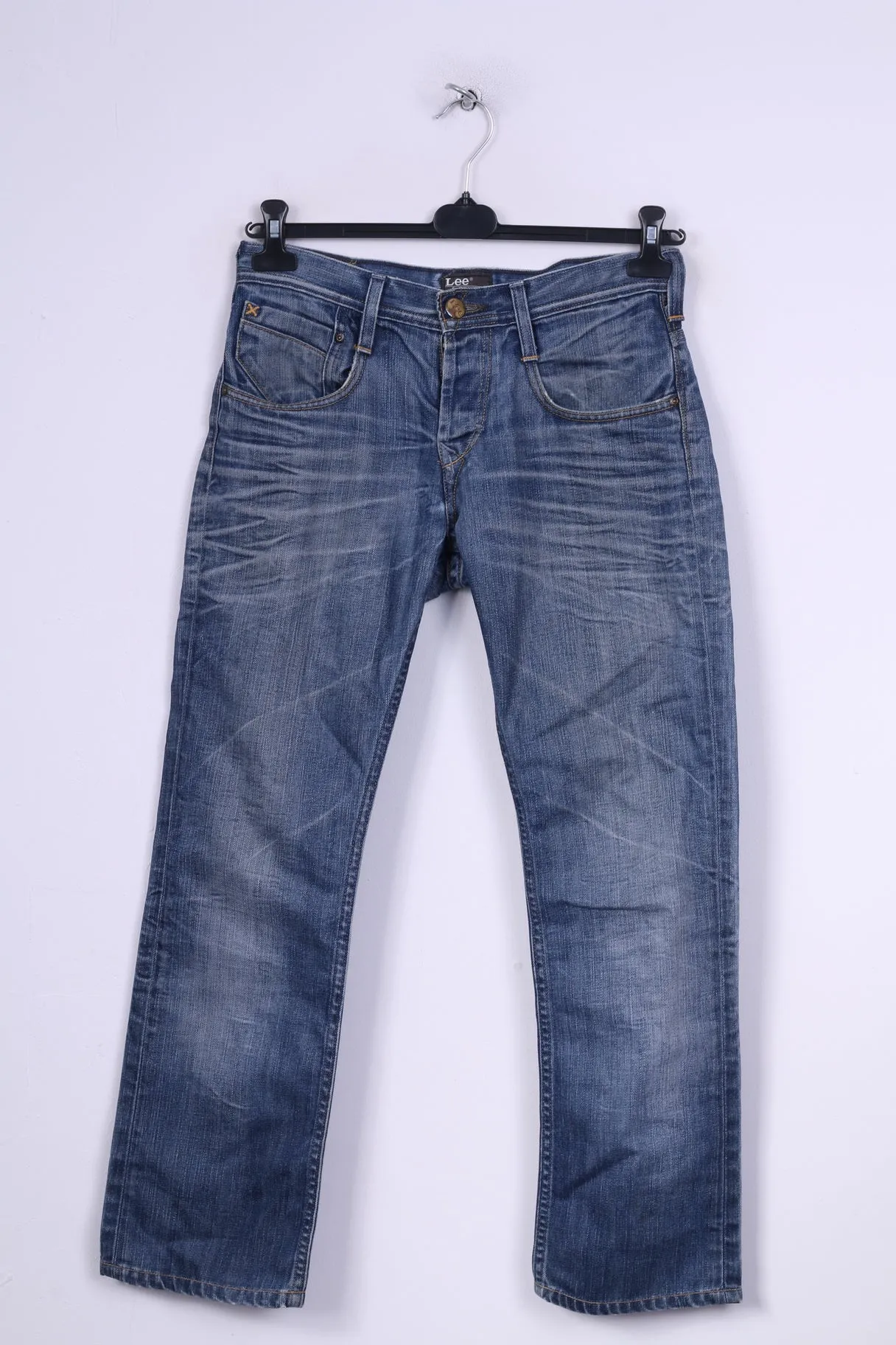Lee Mens W 32 Trousers Blue Jeans Denim Cotton Straight Leg Pants