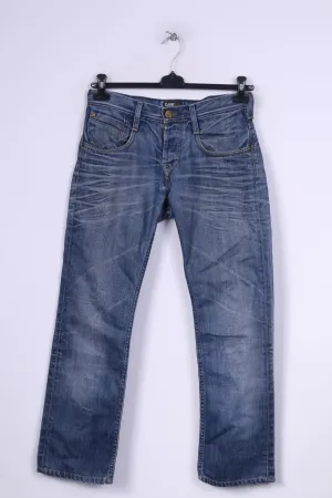 Lee Mens W 32 Trousers Blue Jeans Denim Cotton Straight Leg Pants