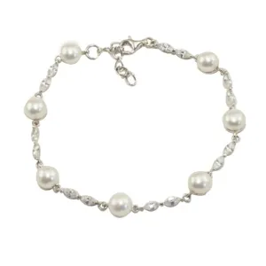 Lido Sterling Silver Freshwater Pearl Bracelet T167B