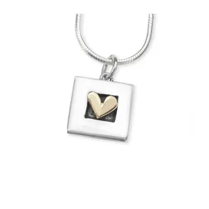 Linda MacDonald Sterling Silver and 9ct Gold Heart Necklace Petite Collection EPET7