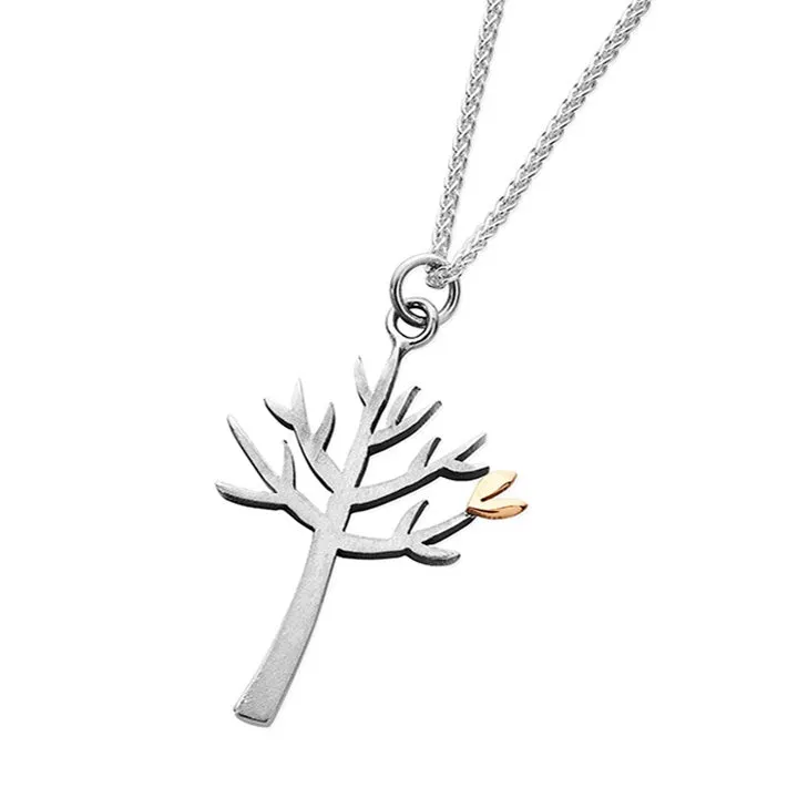 Linda MacDonald Sterling Silver and 9ct Gold Tree Necklace Woodlands Collection ETL