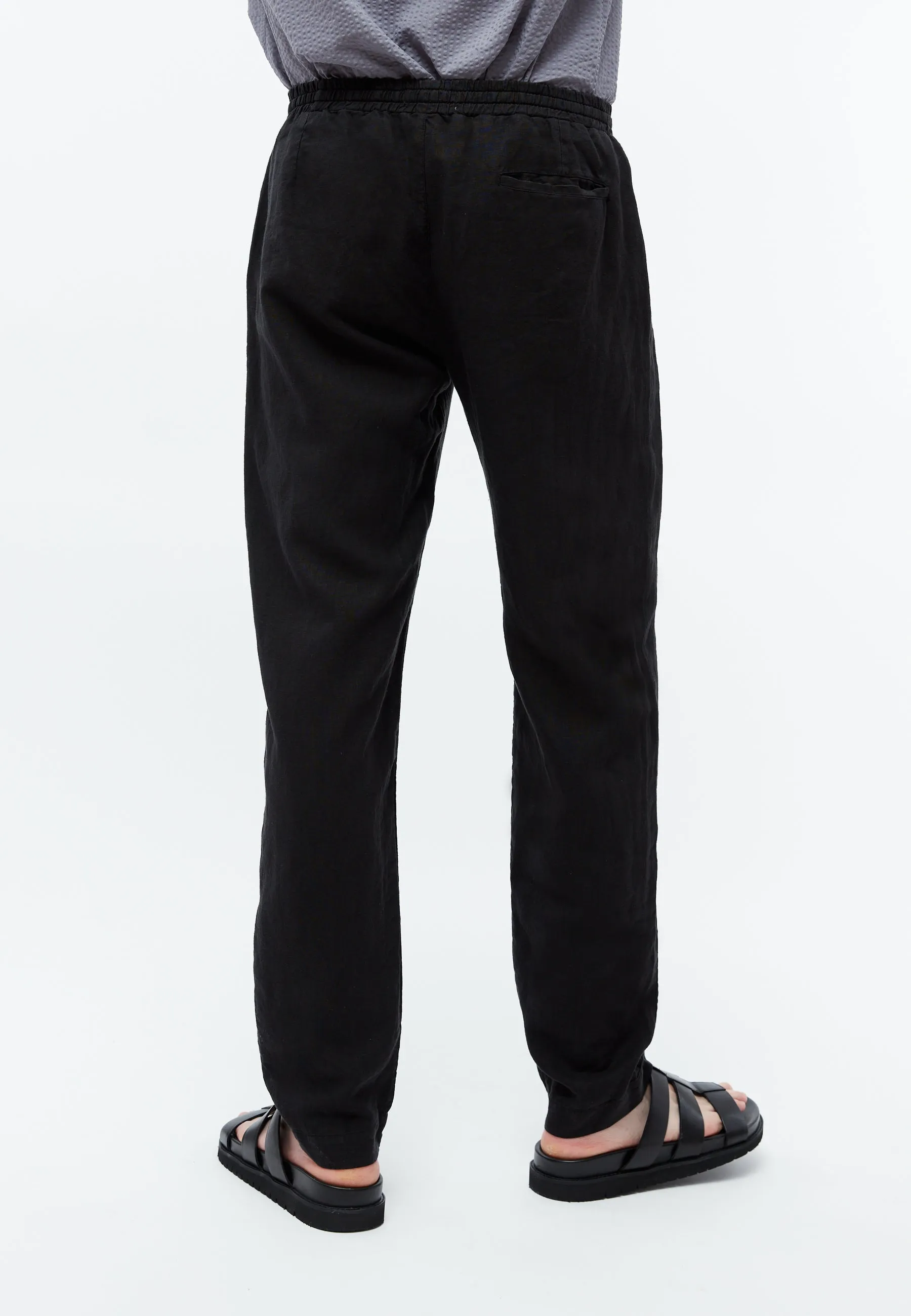 Linen pants GBERIC with drawstring - Black (Linen) Givn Berlin