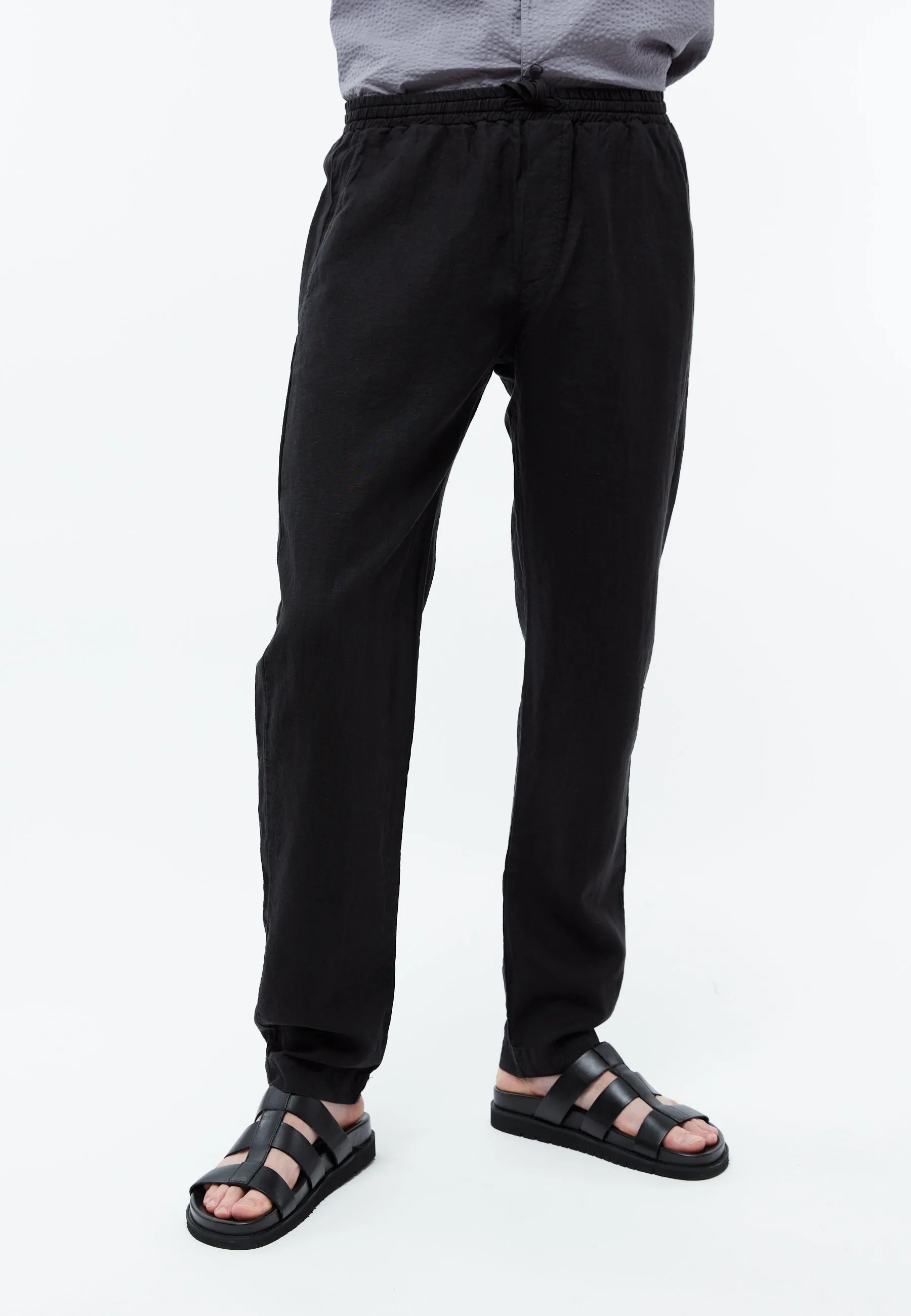 Linen pants GBERIC with drawstring - Black (Linen) Givn Berlin