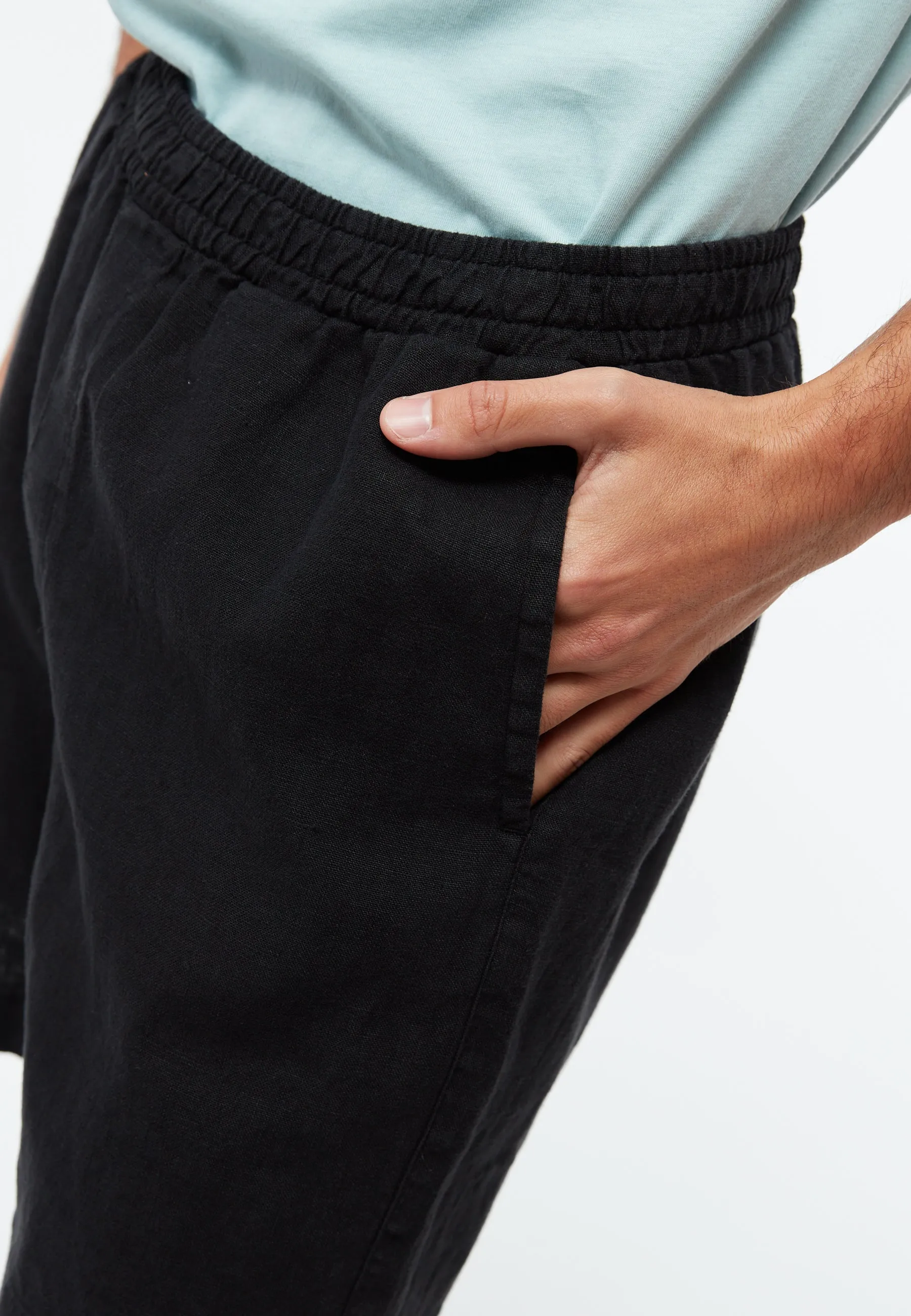 Linen shorts GBLAURIN with drawstring - Black (Linen) Givn Berlin