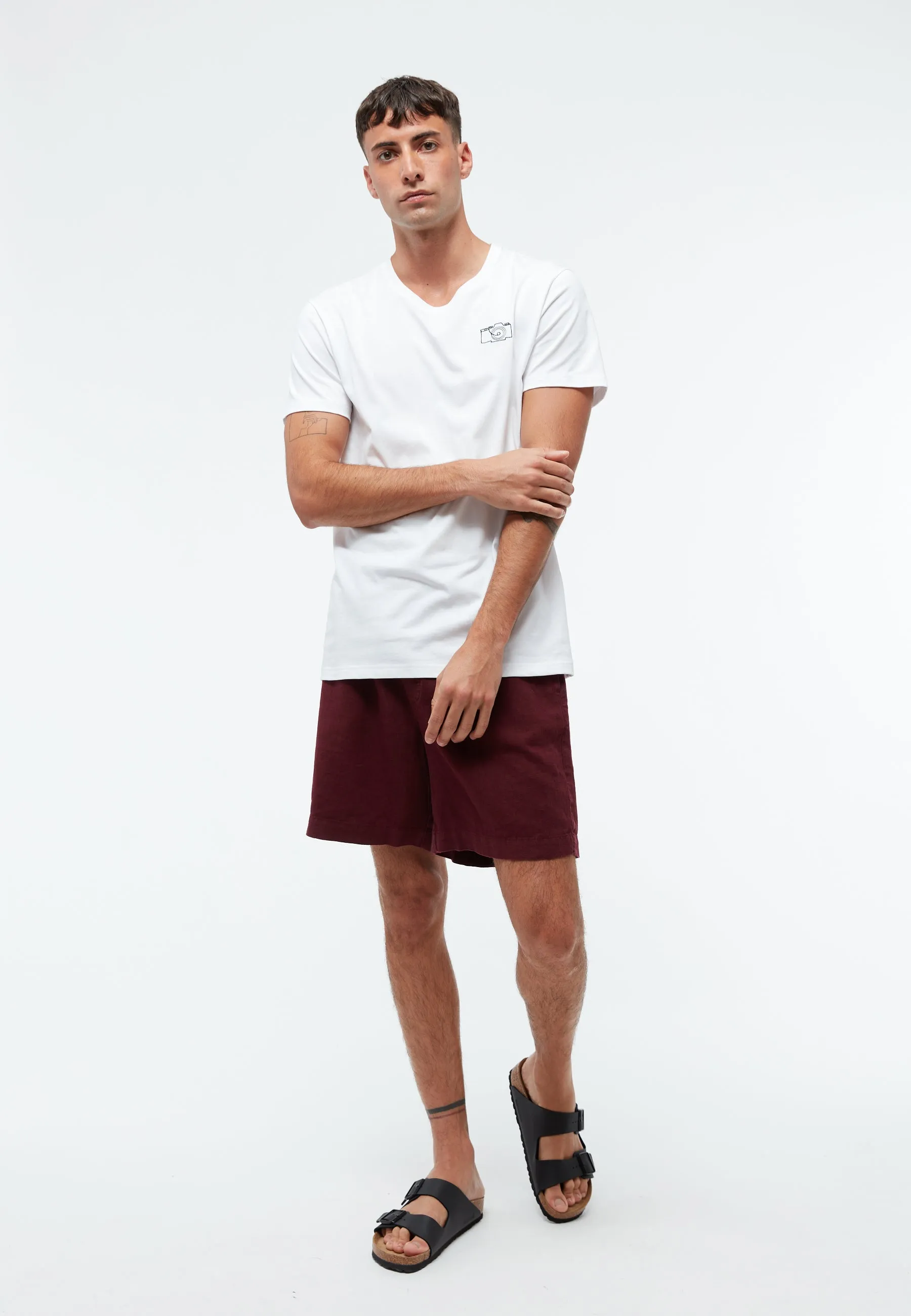 Linen shorts GBLAURIN with drawstring - Burgundy (Linen) Givn Berlin