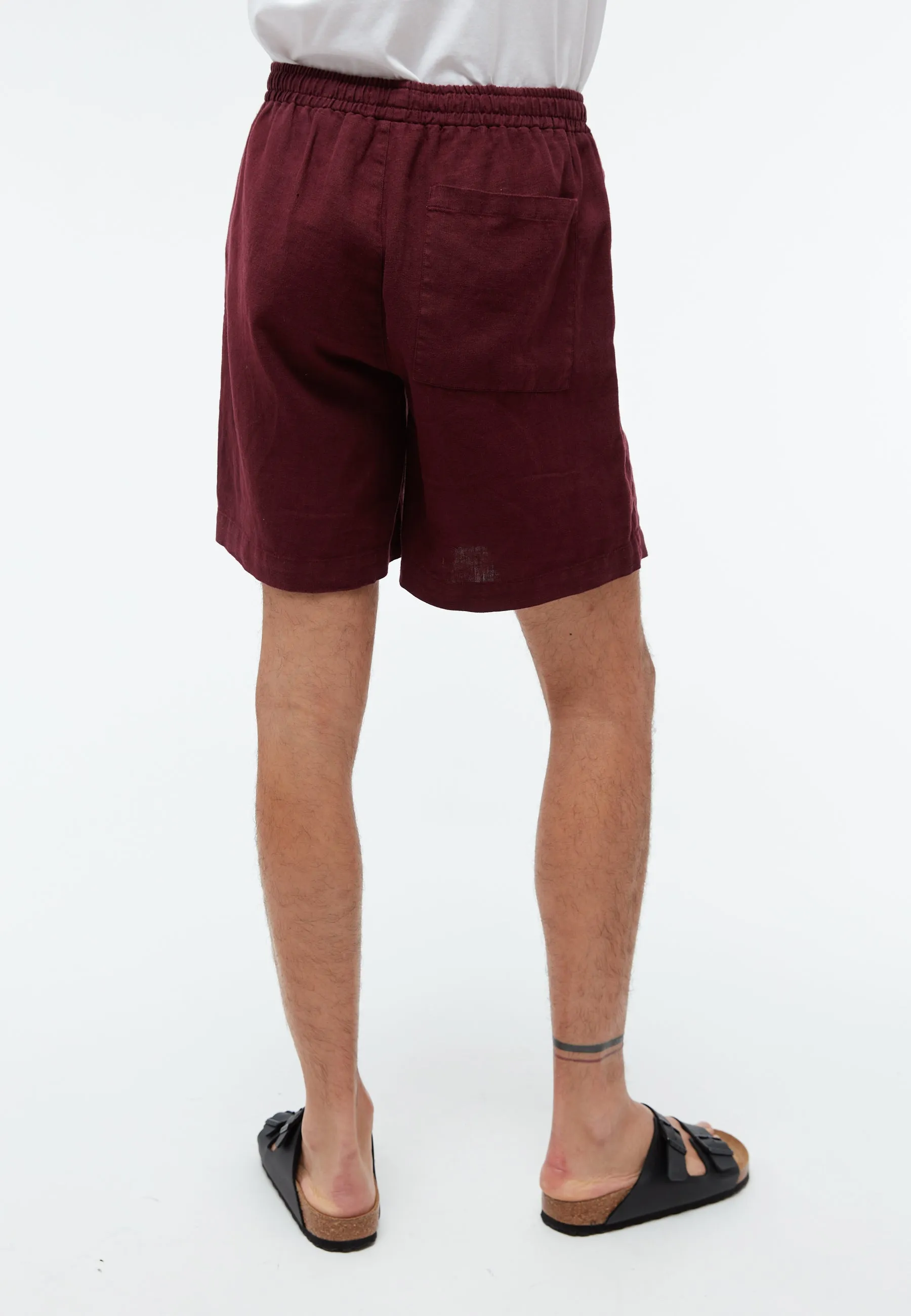 Linen shorts GBLAURIN with drawstring - Burgundy (Linen) Givn Berlin