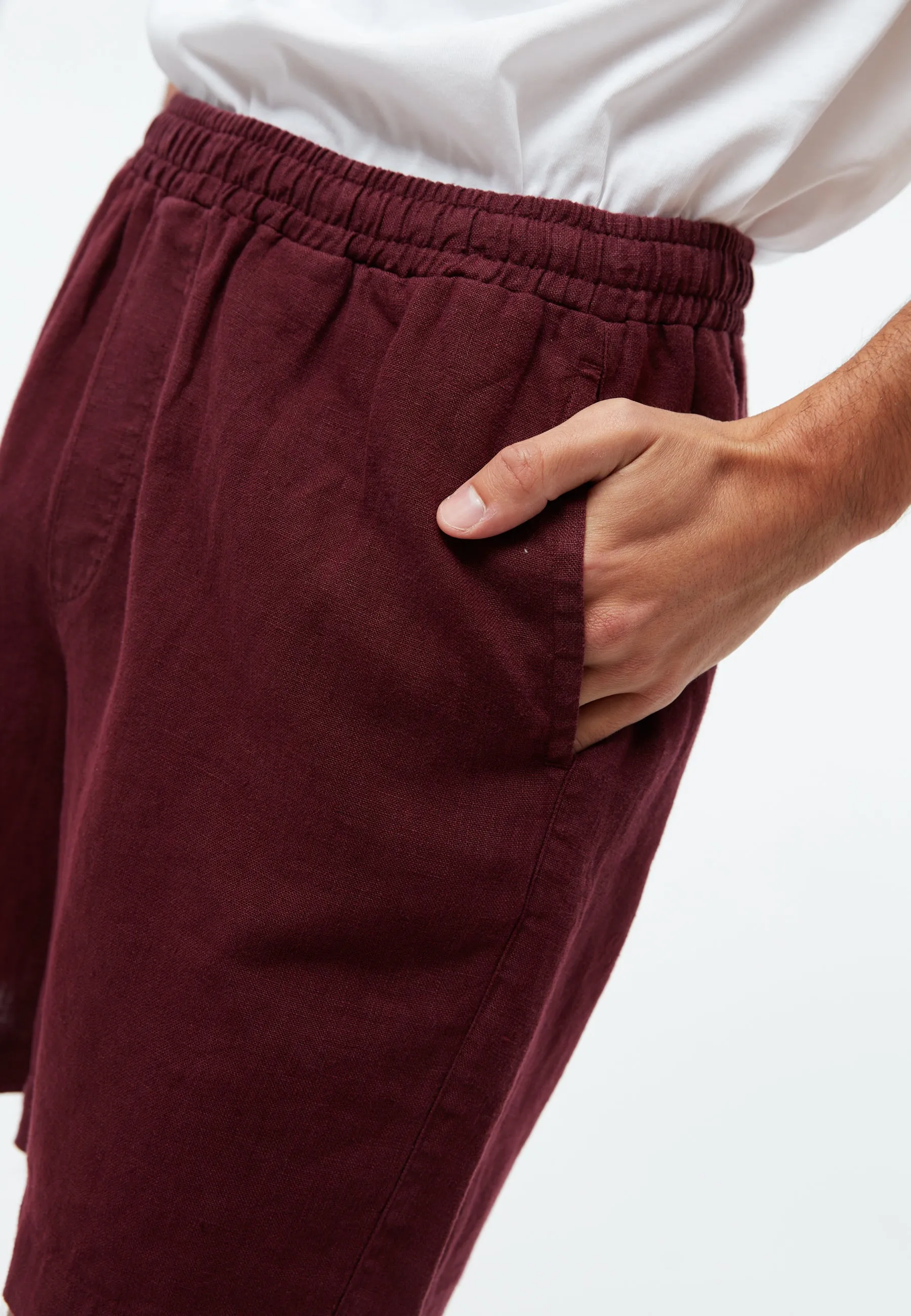 Linen shorts GBLAURIN with drawstring - Burgundy (Linen) Givn Berlin