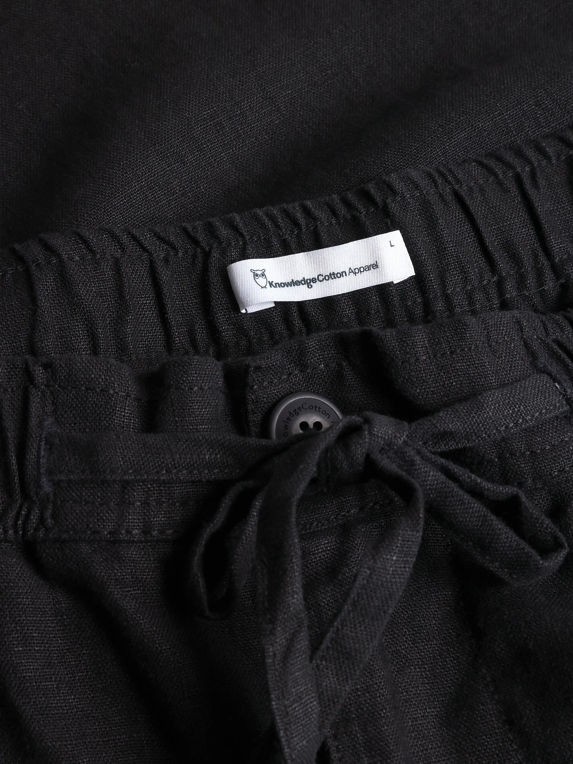 Loose Linen shorts - Black Jet Knowledge Cotton