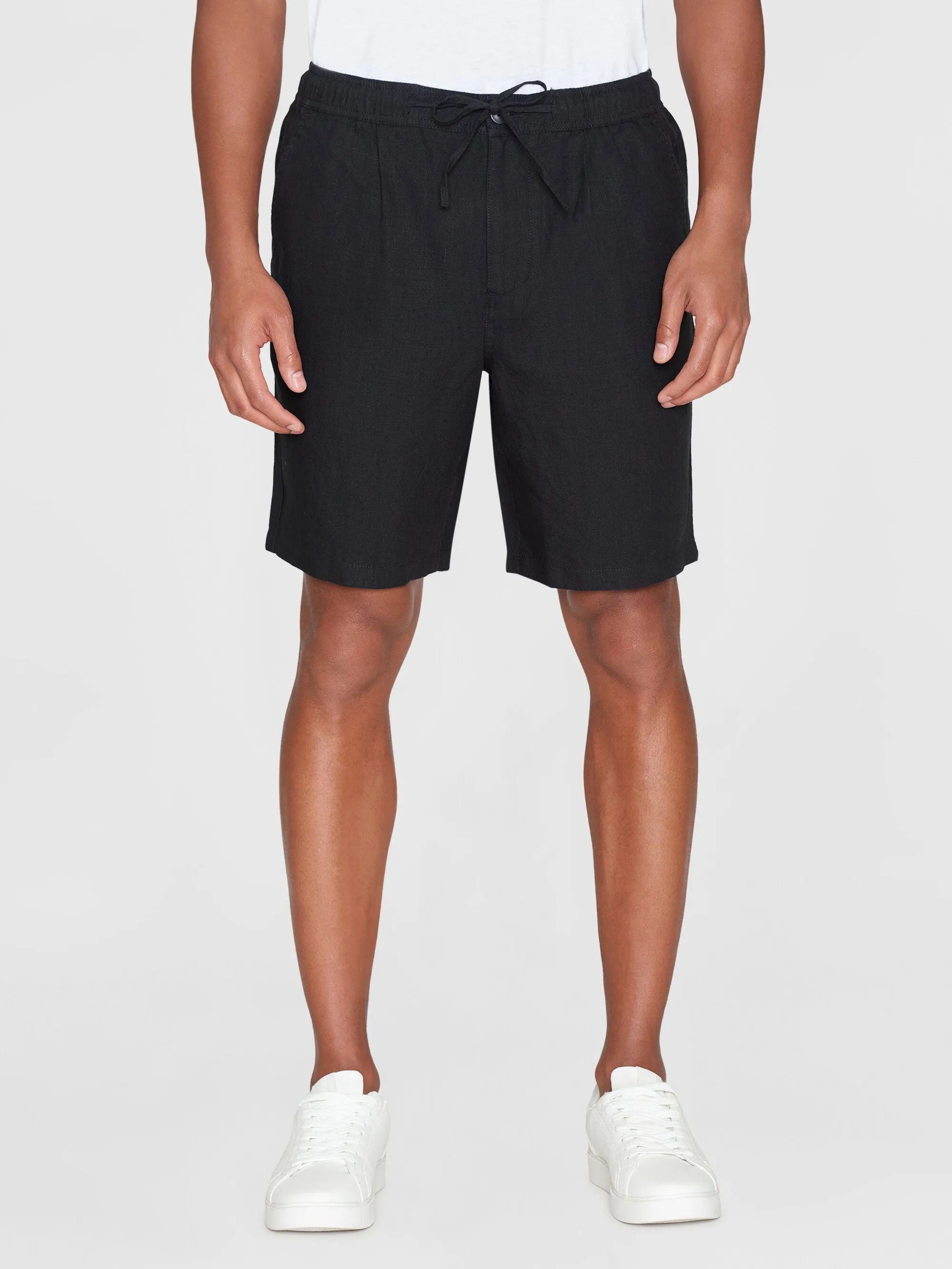 Loose Linen shorts - Black Jet Knowledge Cotton