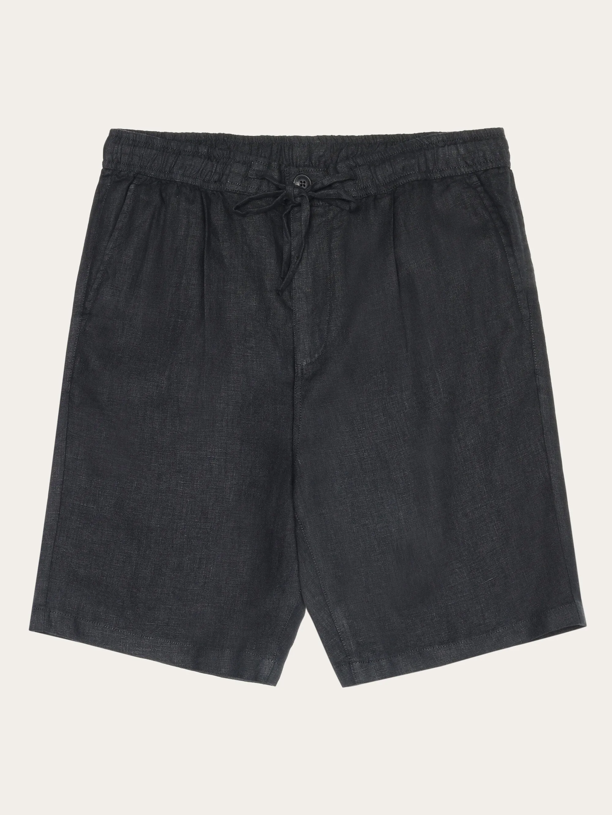 Loose Linen shorts - Black Jet Knowledge Cotton