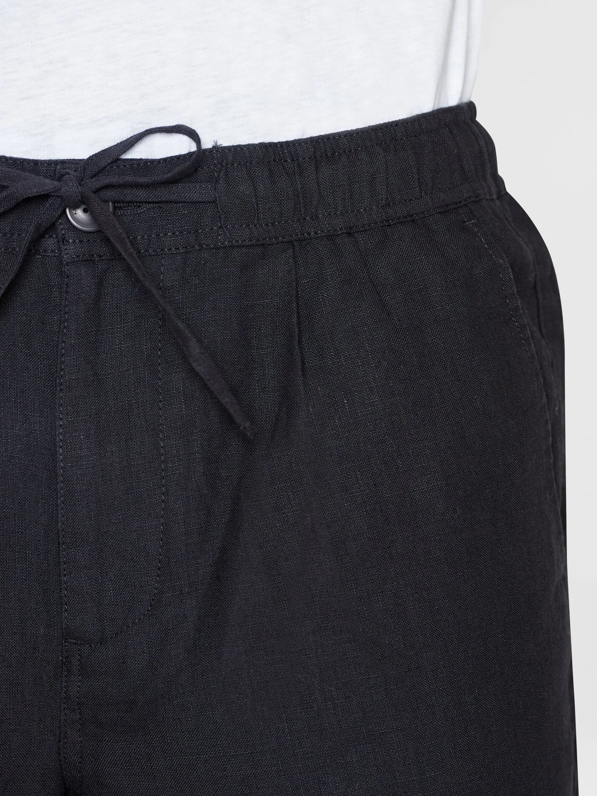 Loose Linen shorts - Black Jet Knowledge Cotton