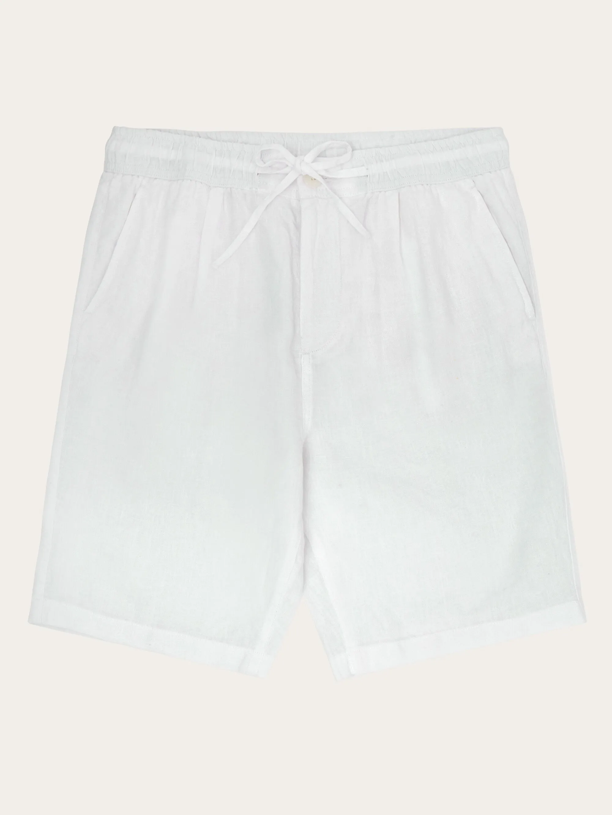 Loose Linen shorts - Bright White Knowledge Cotton