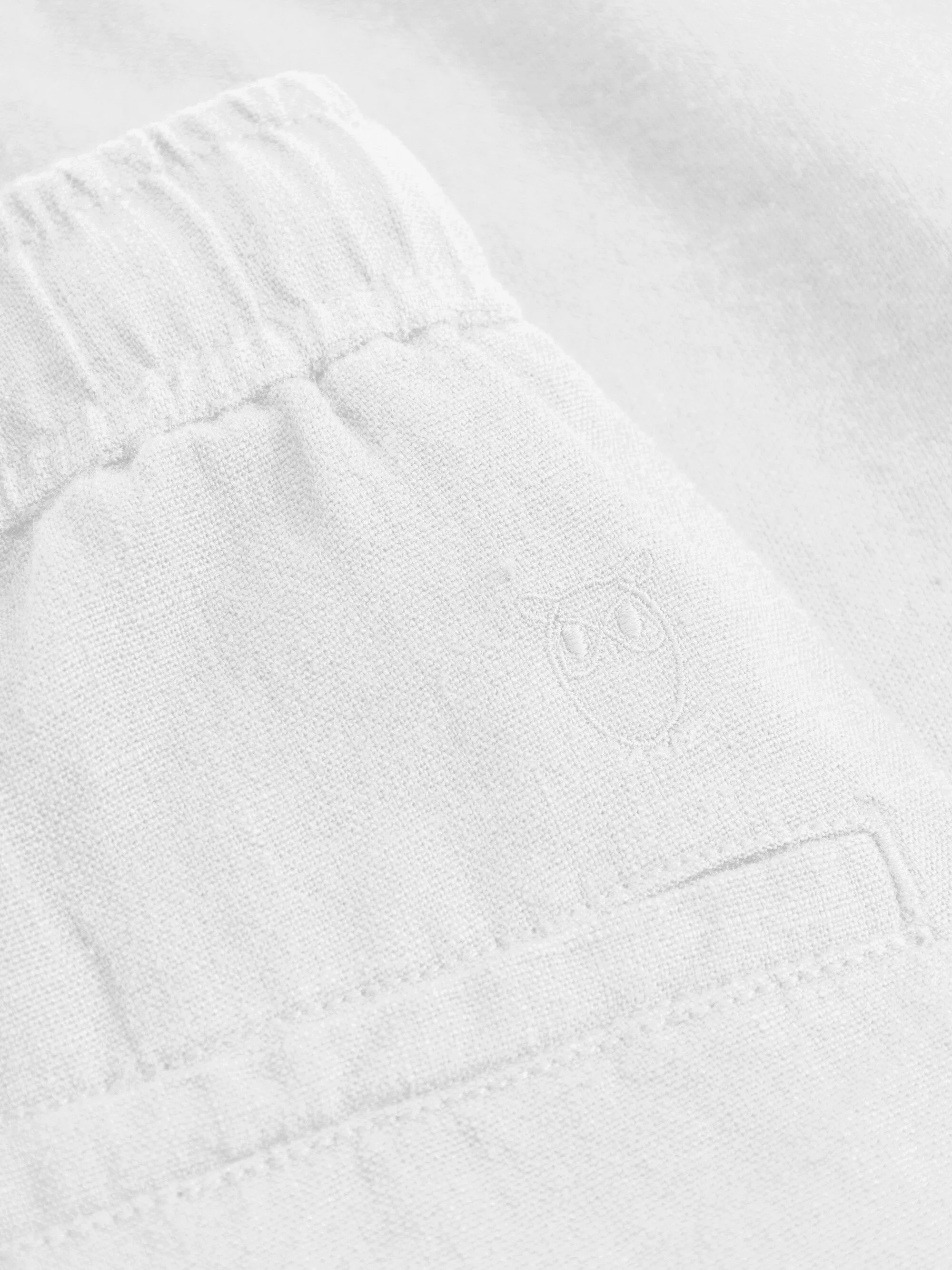 Loose Linen shorts - Bright White Knowledge Cotton