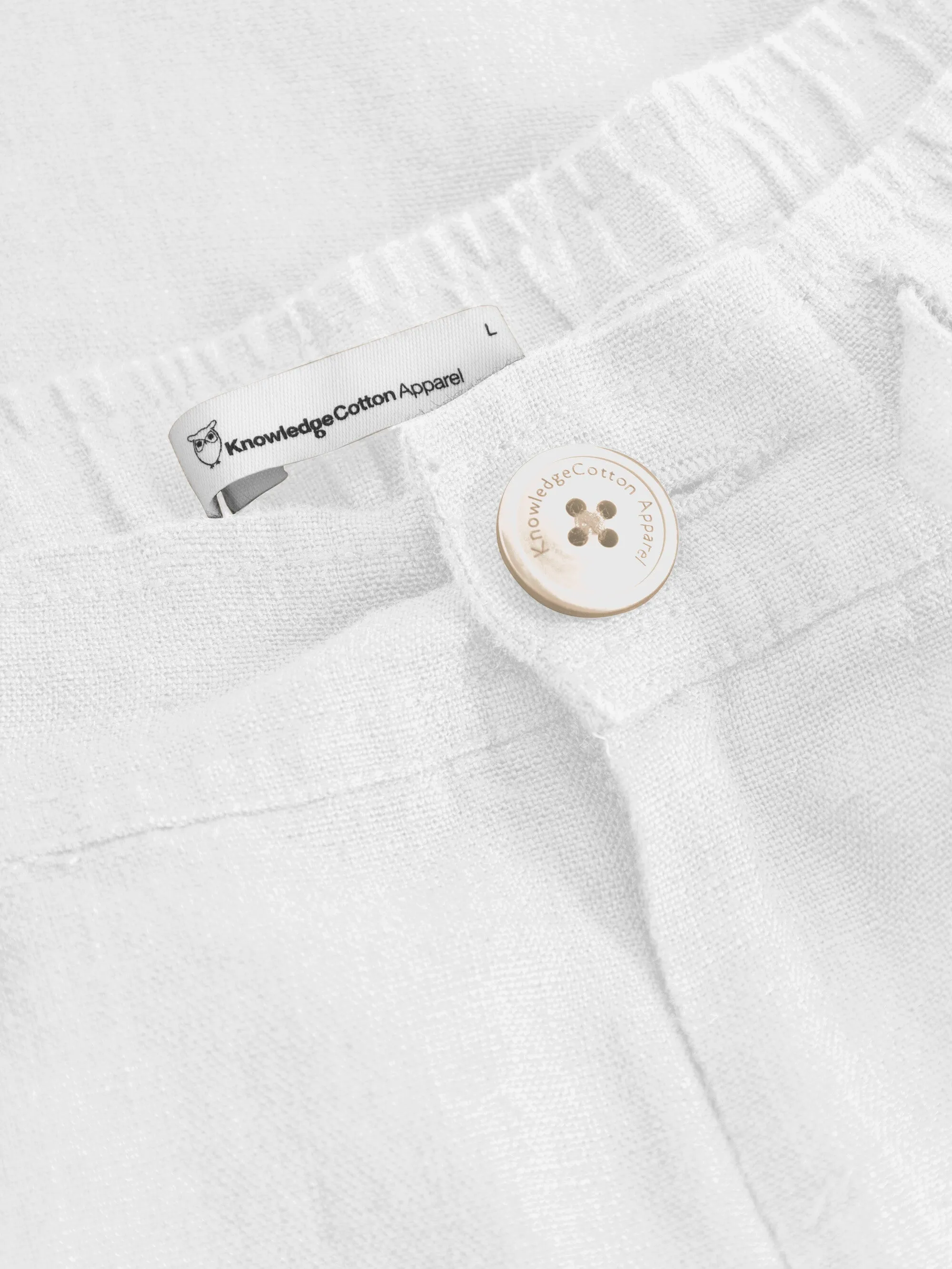 Loose Linen shorts - Bright White Knowledge Cotton