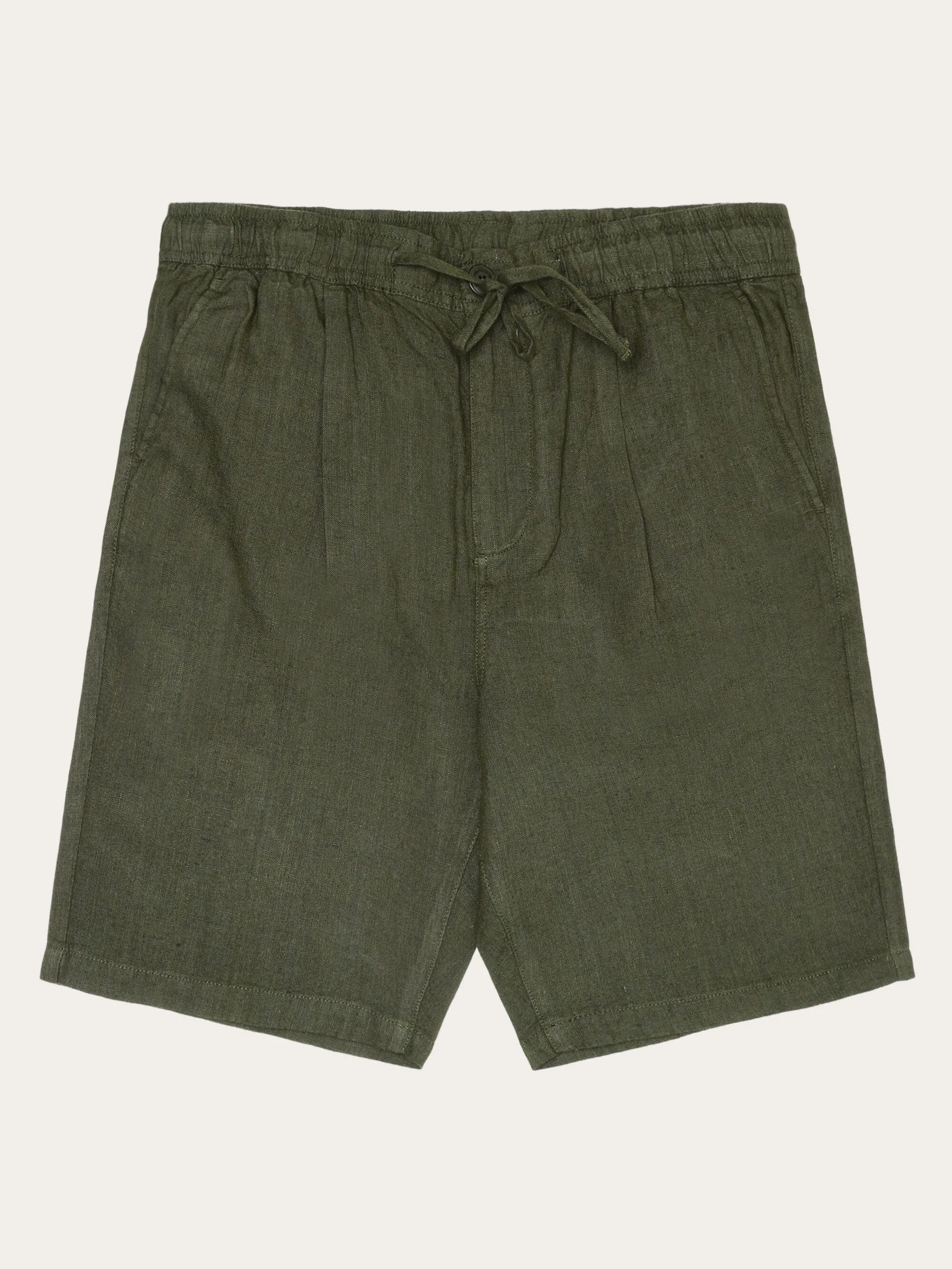 Loose Linen shorts - Burned Olive Knowledge Cotton