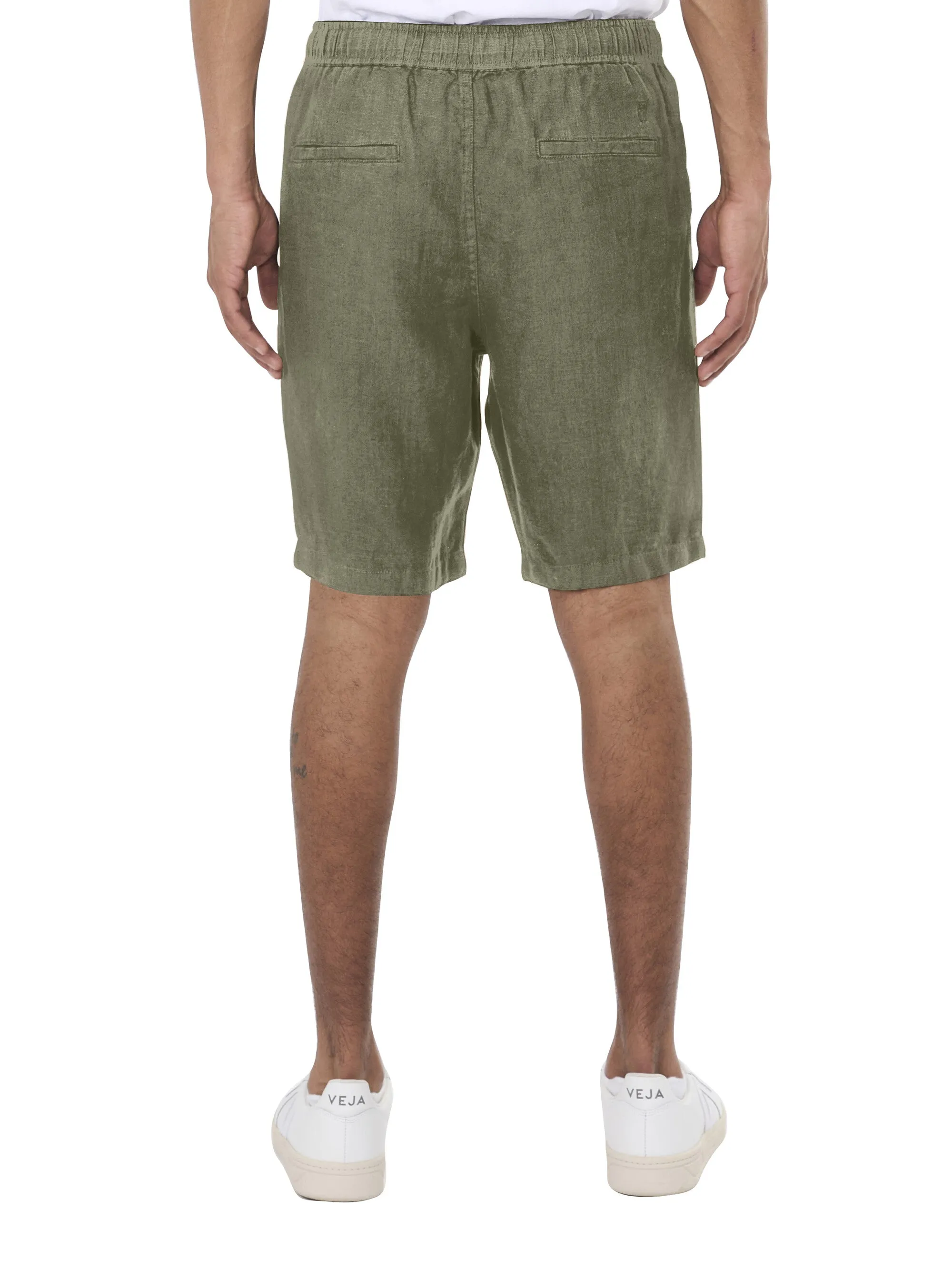 Loose Linen shorts - Burned Olive Knowledge Cotton