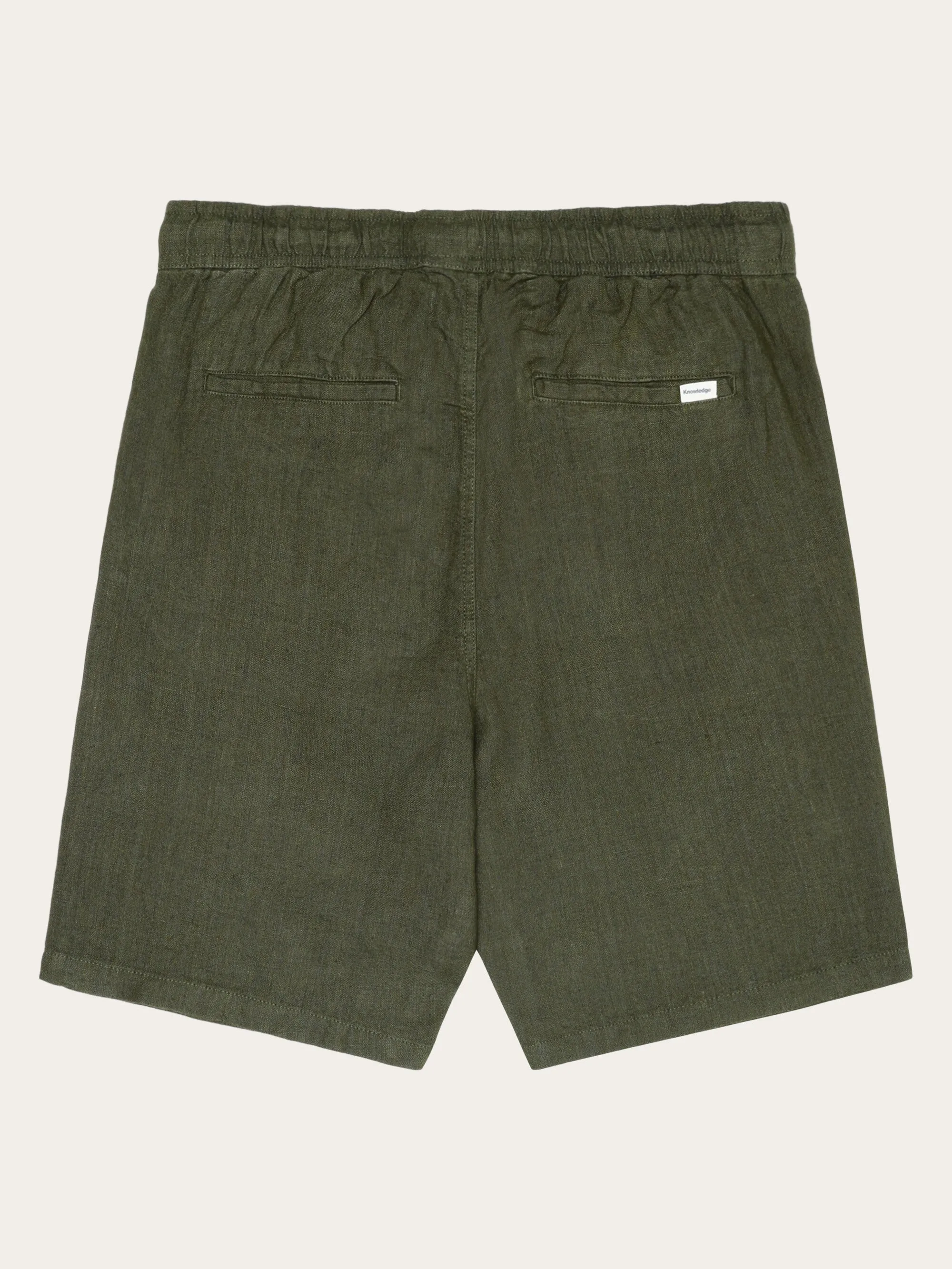 Loose Linen shorts - Burned Olive Knowledge Cotton