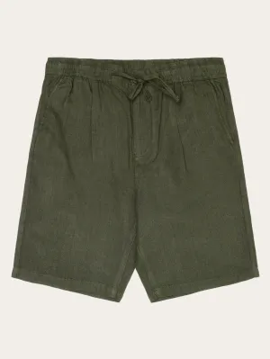 Loose Linen shorts - Burned Olive Knowledge Cotton