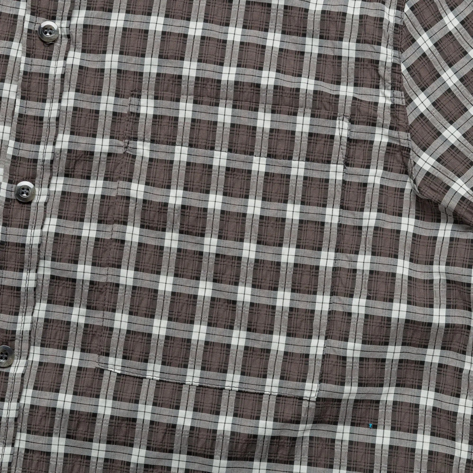 LS Pleated Box Shirt - Blue Checkered Cloth