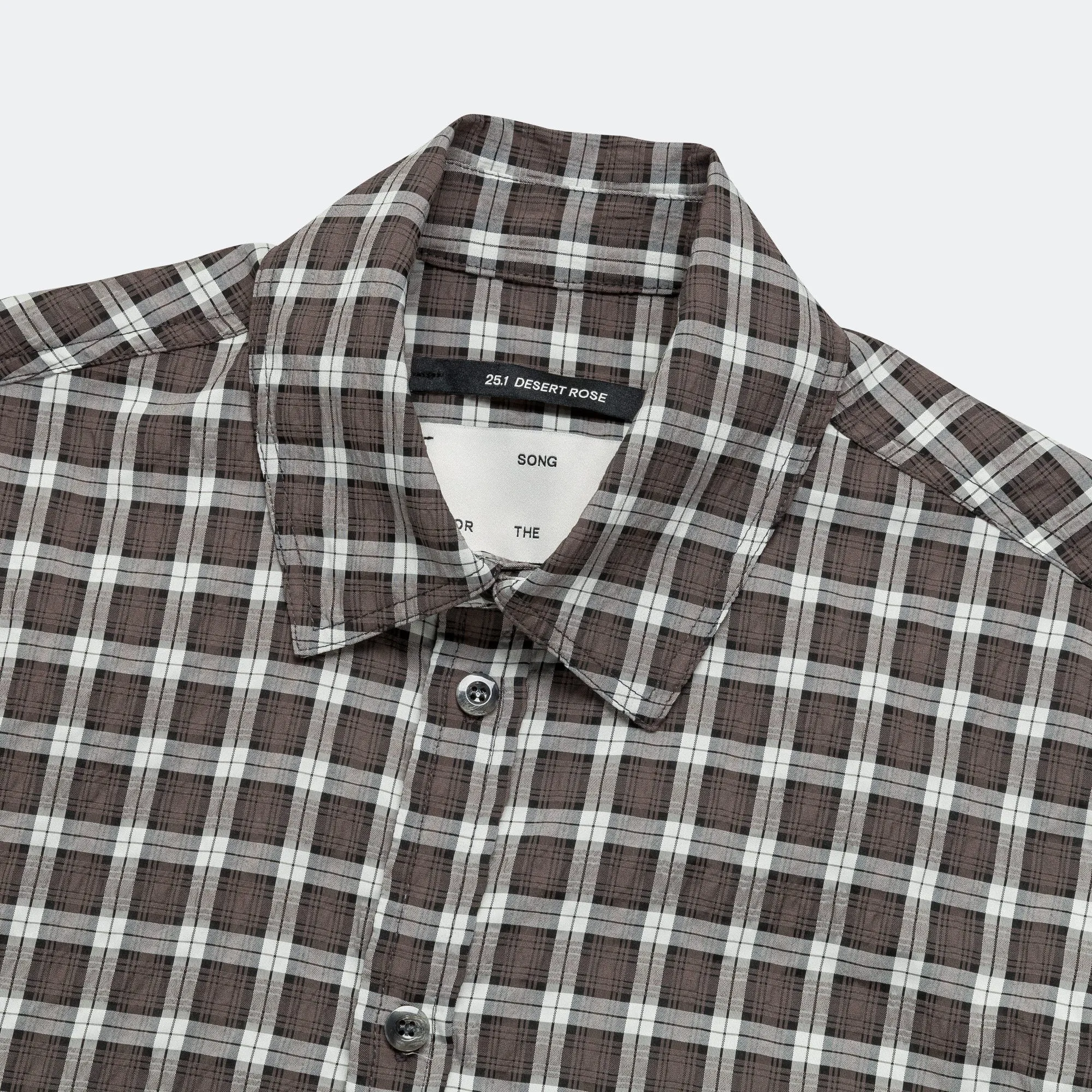 LS Pleated Box Shirt - Blue Checkered Cloth