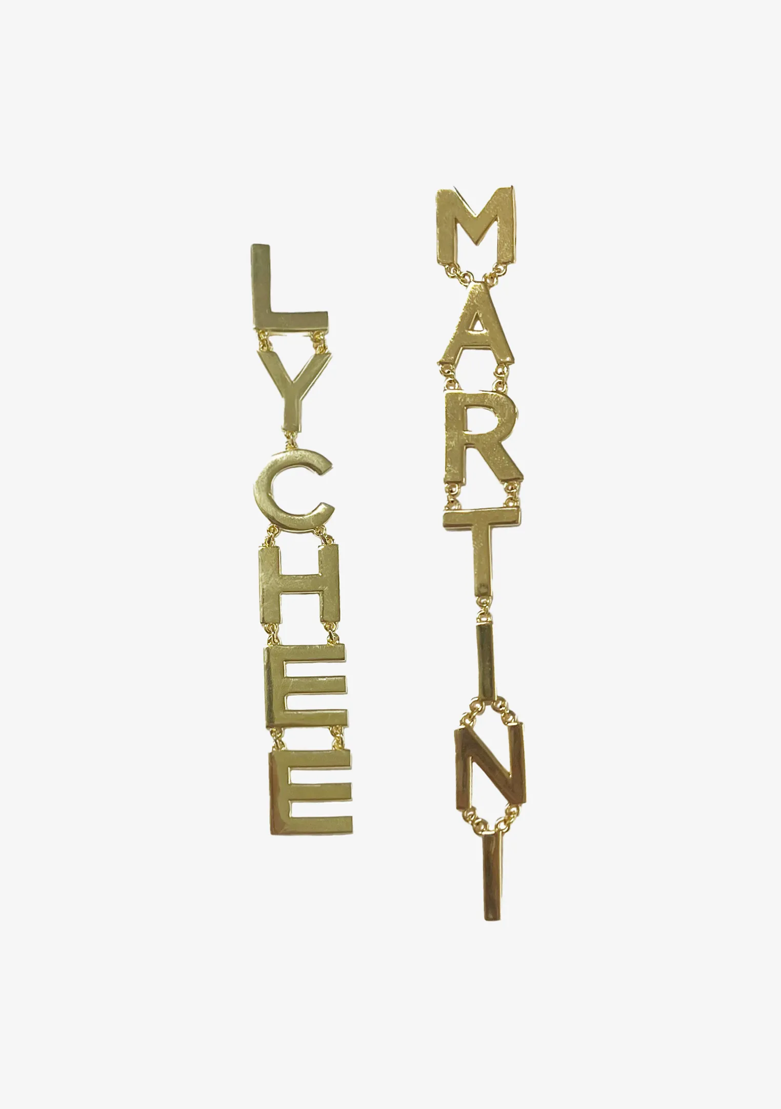 Lychee Martini Letter Earrings