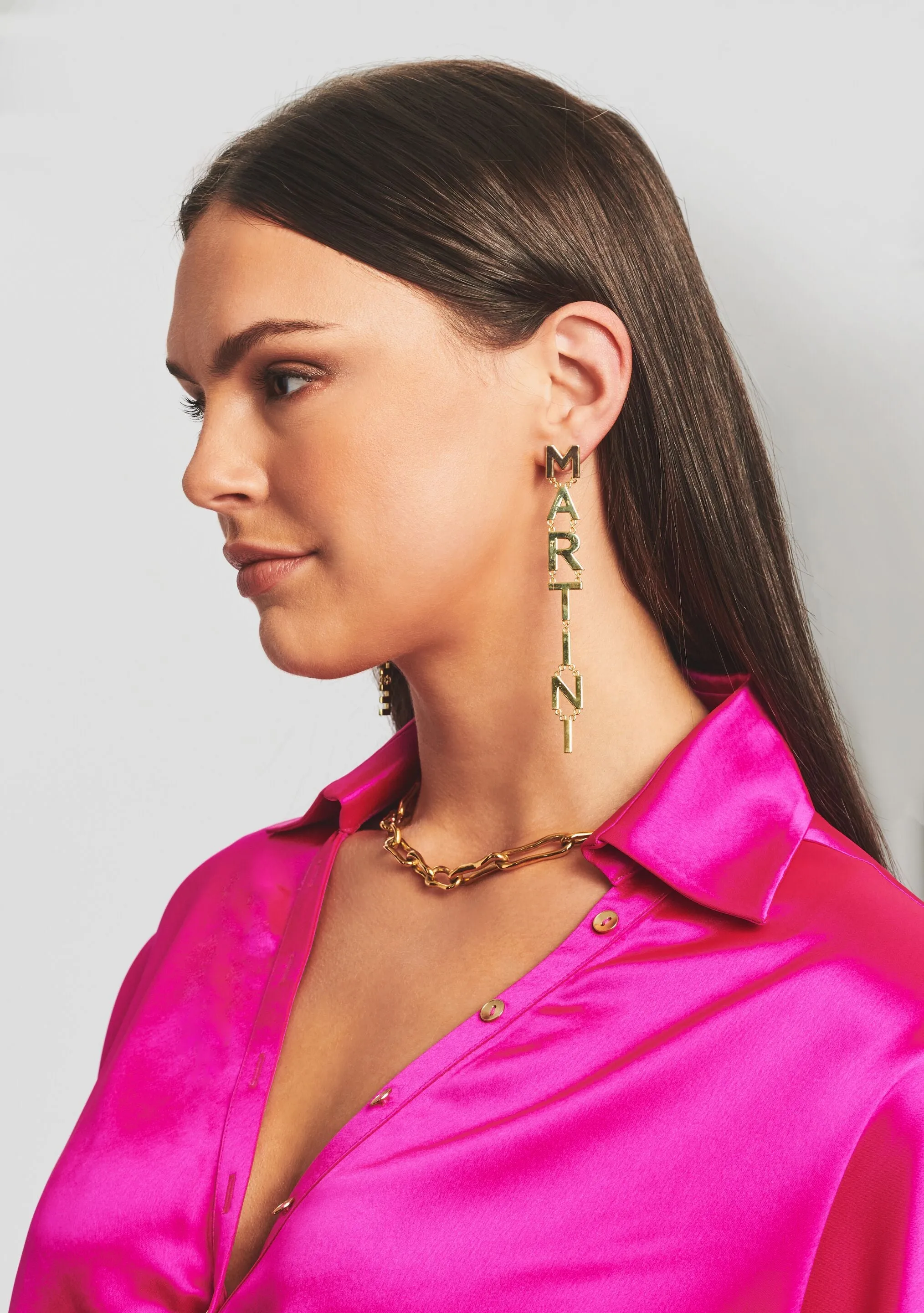 Lychee Martini Letter Earrings