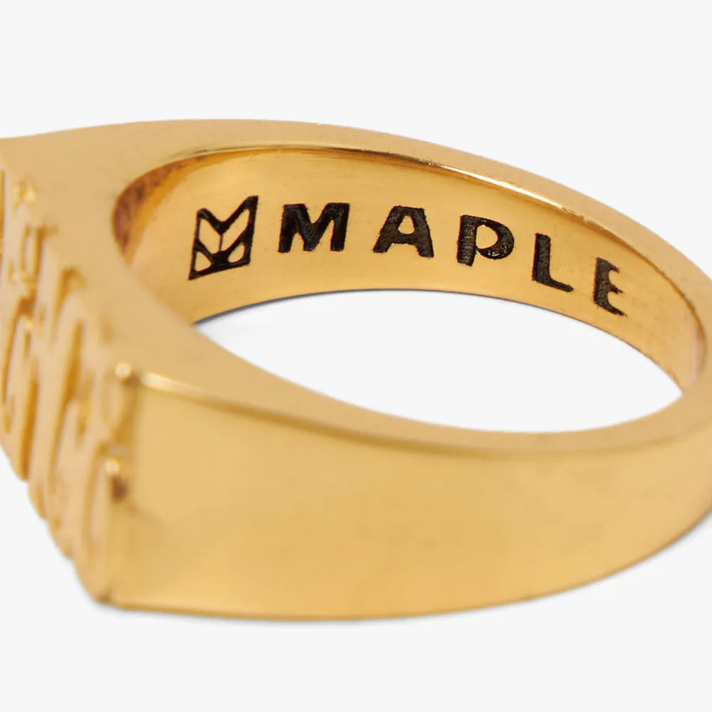 MAPLE Word Peace Ring / 14K Gold Plated