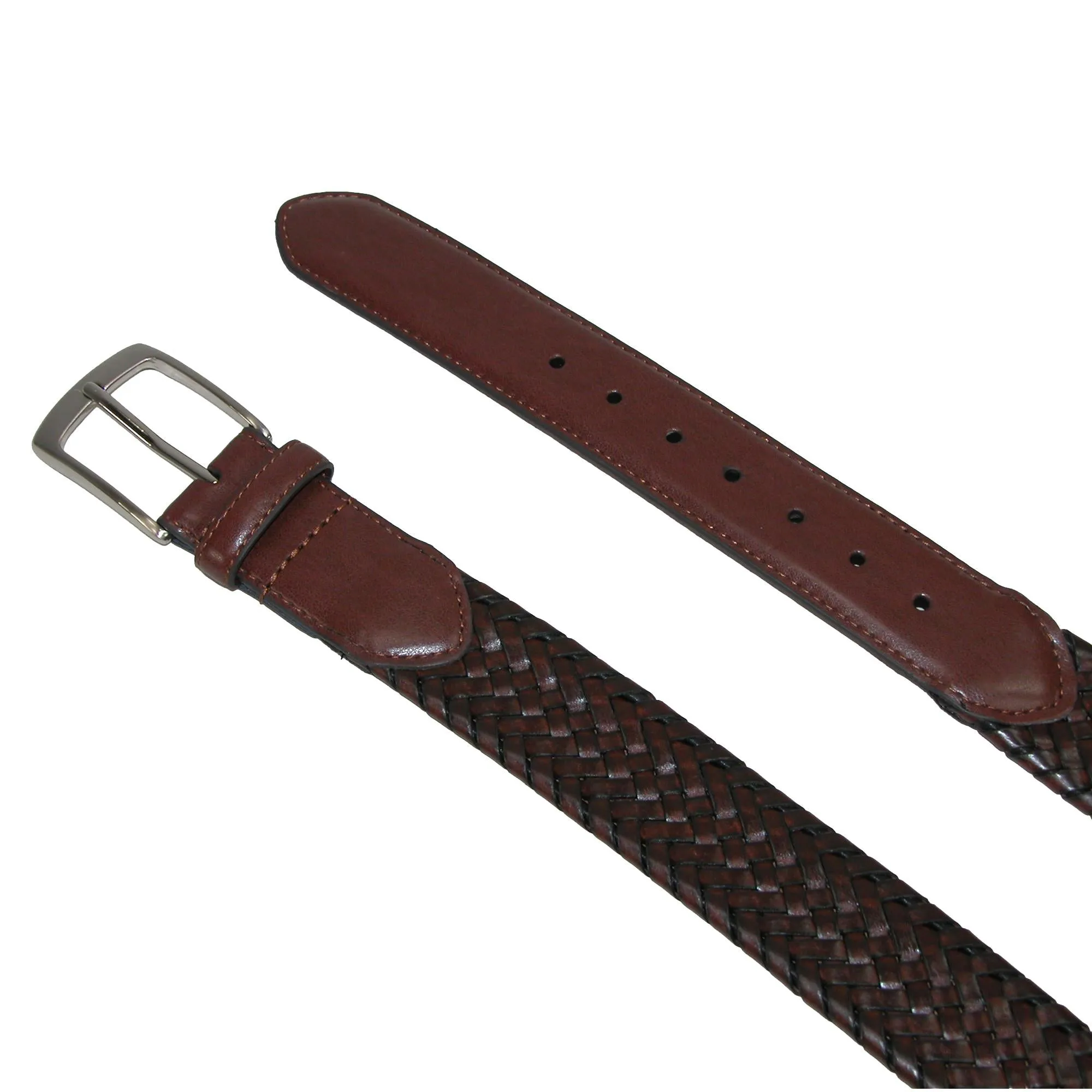 Men's Comfort Stretch Leather Braided Belt
