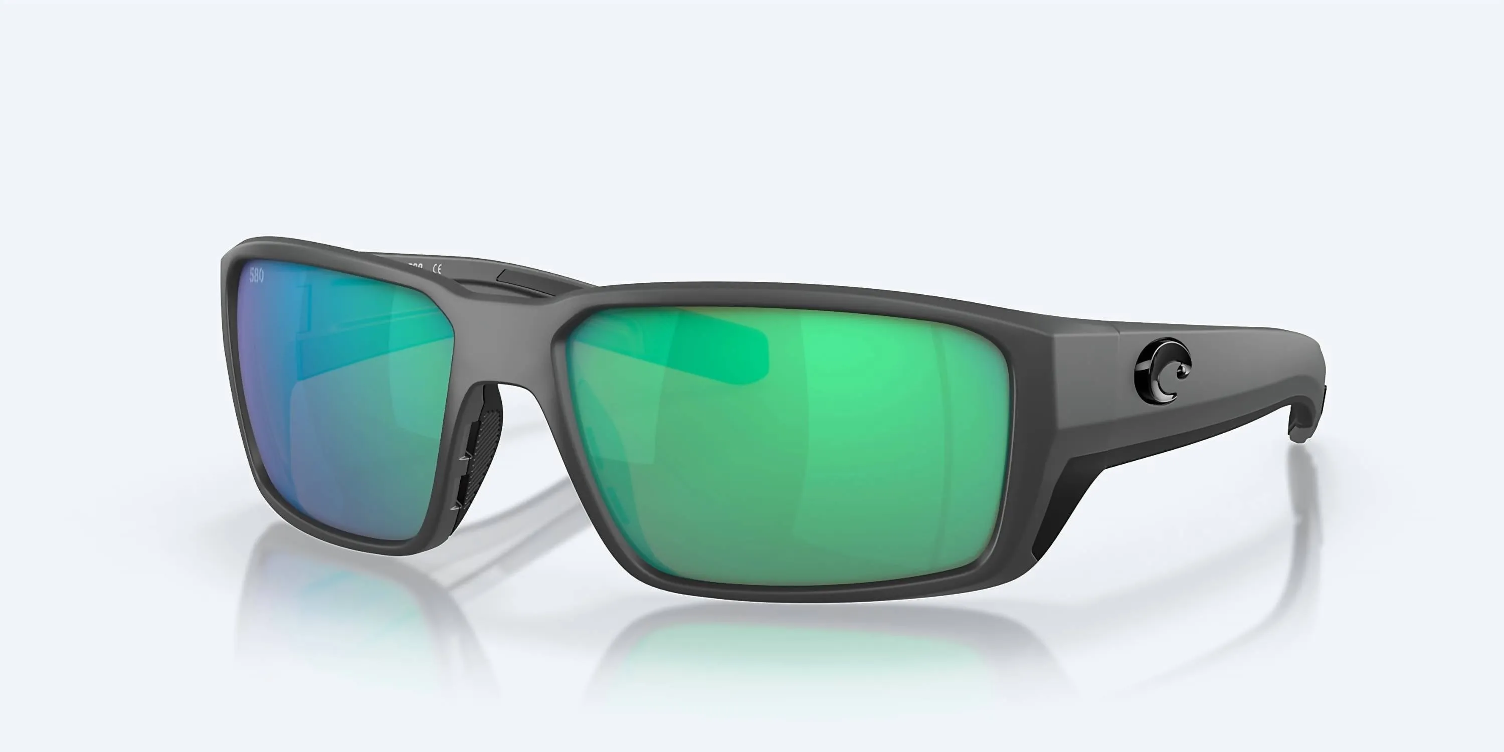 Men's Fantail Pro Sunglasses In Matte Grey/green Mirror Polarized Glass
