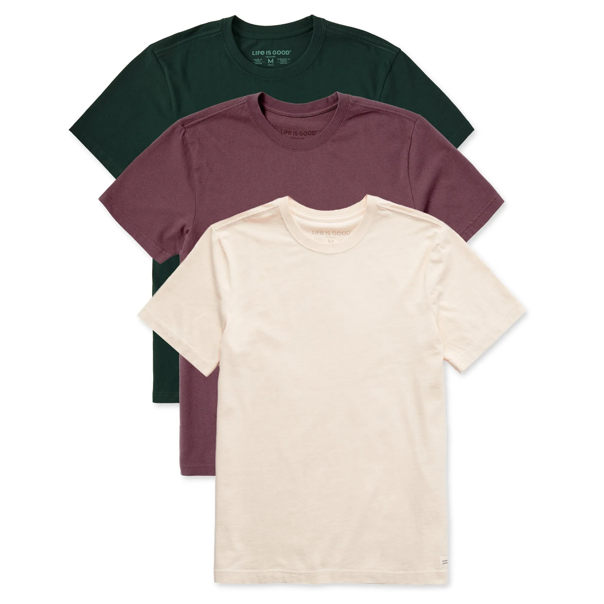 Mens Solid 3-Pack Crusher Tee  Multi 5 LIFE IS GOOD