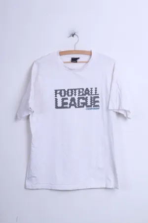 Mens XL T-Shirt White Cotton Crew Neck Football League Championship